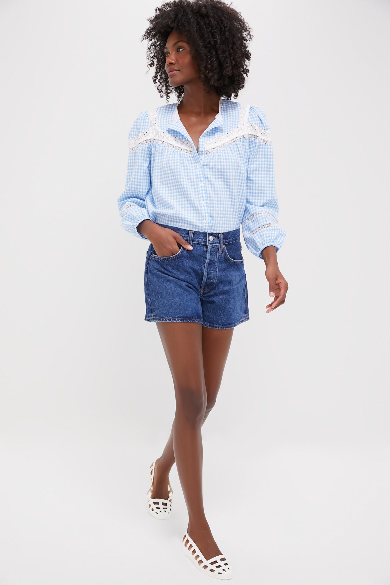Blue Pamela Shirt for Women | Stylish Casual Button Down Top | Perfect for Office, Date Night & Everyday Wear