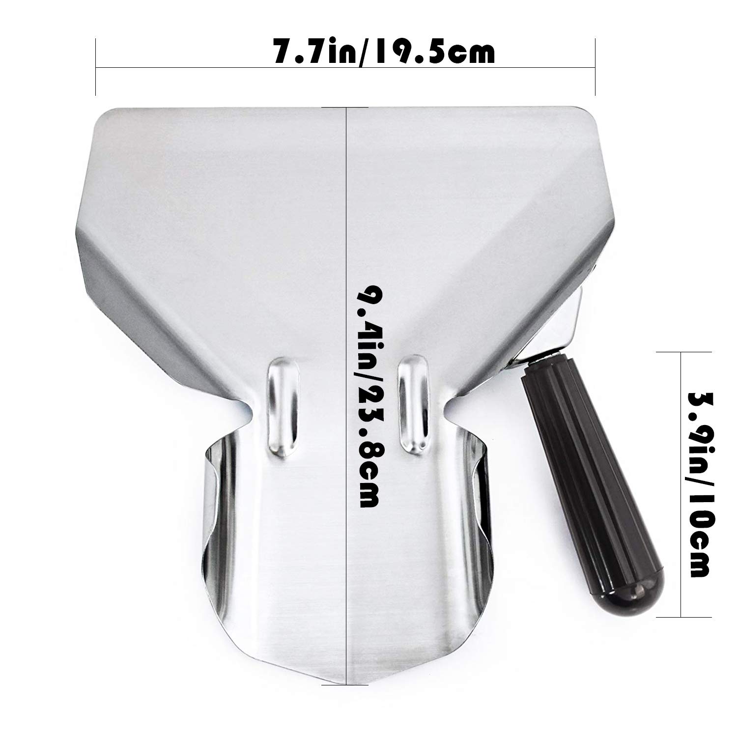Premium Stainless Steel French Fry Scoop with Right Handle - Perfect for Popcorn, Chips, Ice Cream, Candy & Desserts - Ideal for Movie Nights, Parties & Snack Bars