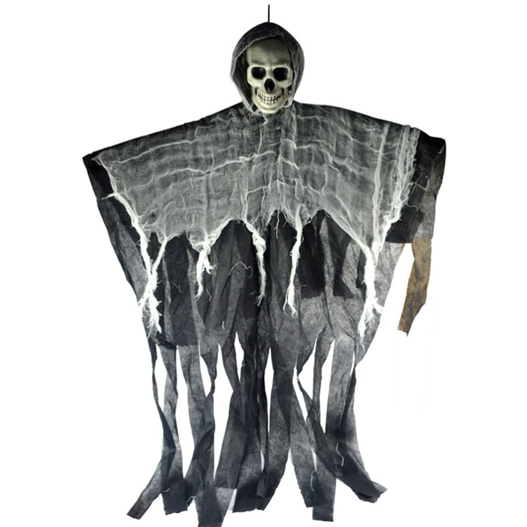 LZL Black Halloween Hanging Ghost Outdoor Decoration - Scary Skeleton Grim Reaper for Haunted House, Yard, and Party Decor - Perfect for Halloween Night, Spooky Events, and Themed Parties