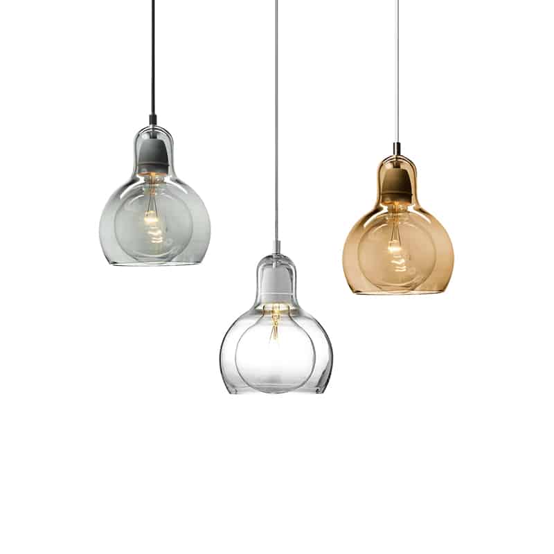 Hubalu Modern Glass Pendant Light - Elegant Hanging Chandelier for Dining Room, Kitchen Island & Bedroom Lighting Decor