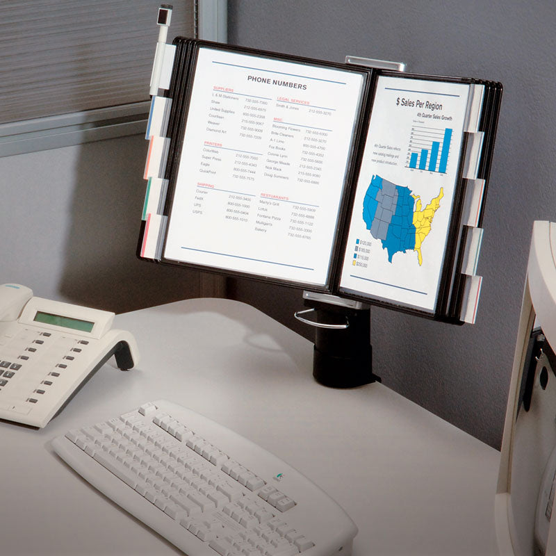 SpaceFile™ 10-Pocket Desktop Document Organizer - Clamp-On File Holder for Bills, Receipts & Papers - Perfect for Home Office, Study Desk & Workspace Organization