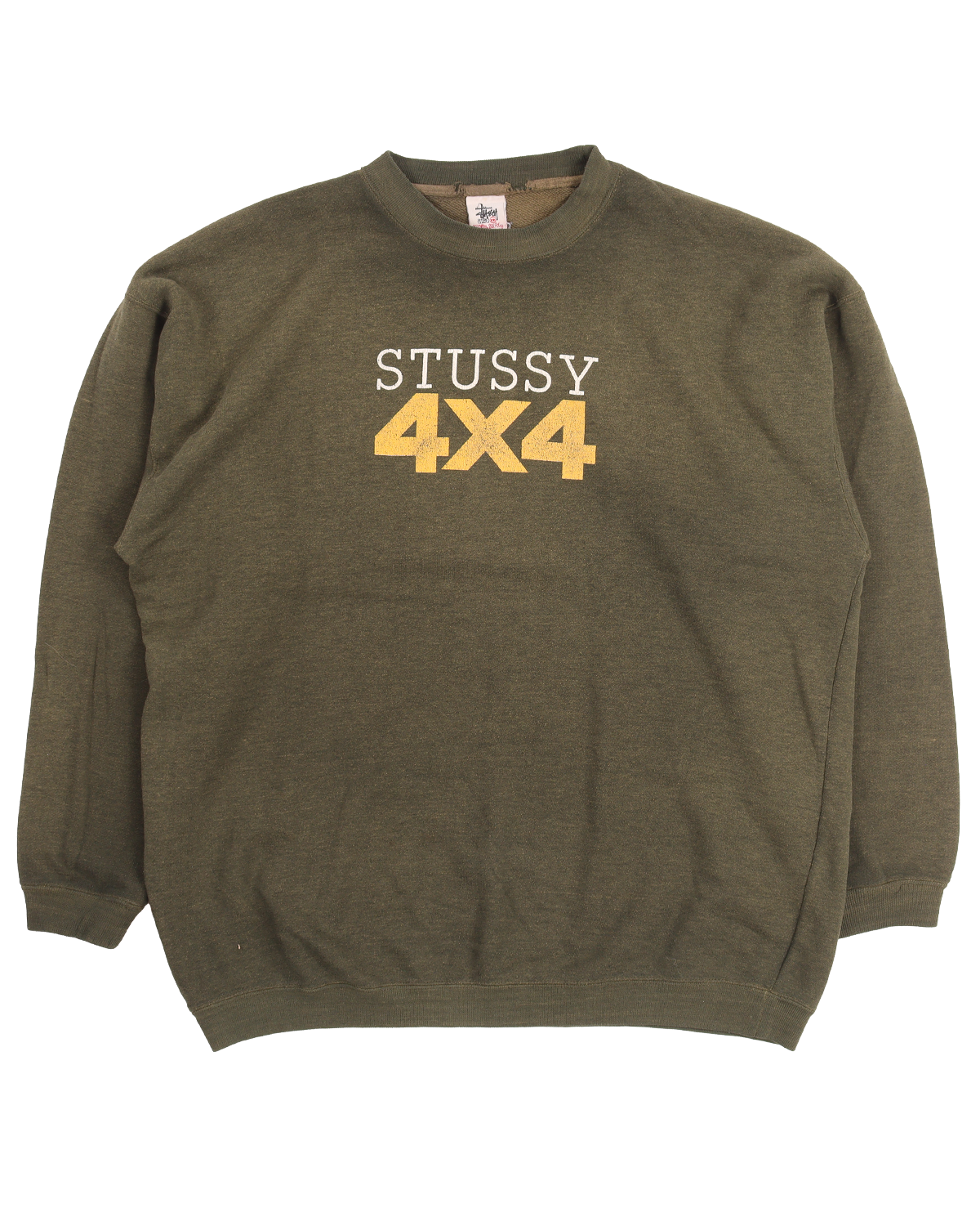 Vintage 1990's Stussy '4x4' Sweatshirt - Retro Streetwear Pullover for Men & Women - Perfect for Casual Wear, Hip Hop Fashion & 90s Nostalgia