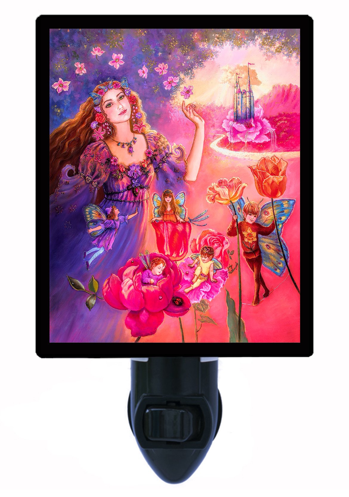 Flora's Realm Fantasy Fairy LED Night Light - Soothing Bedroom Decor for Kids & Adults, Perfect for Nursery, Bedside, and Relaxation