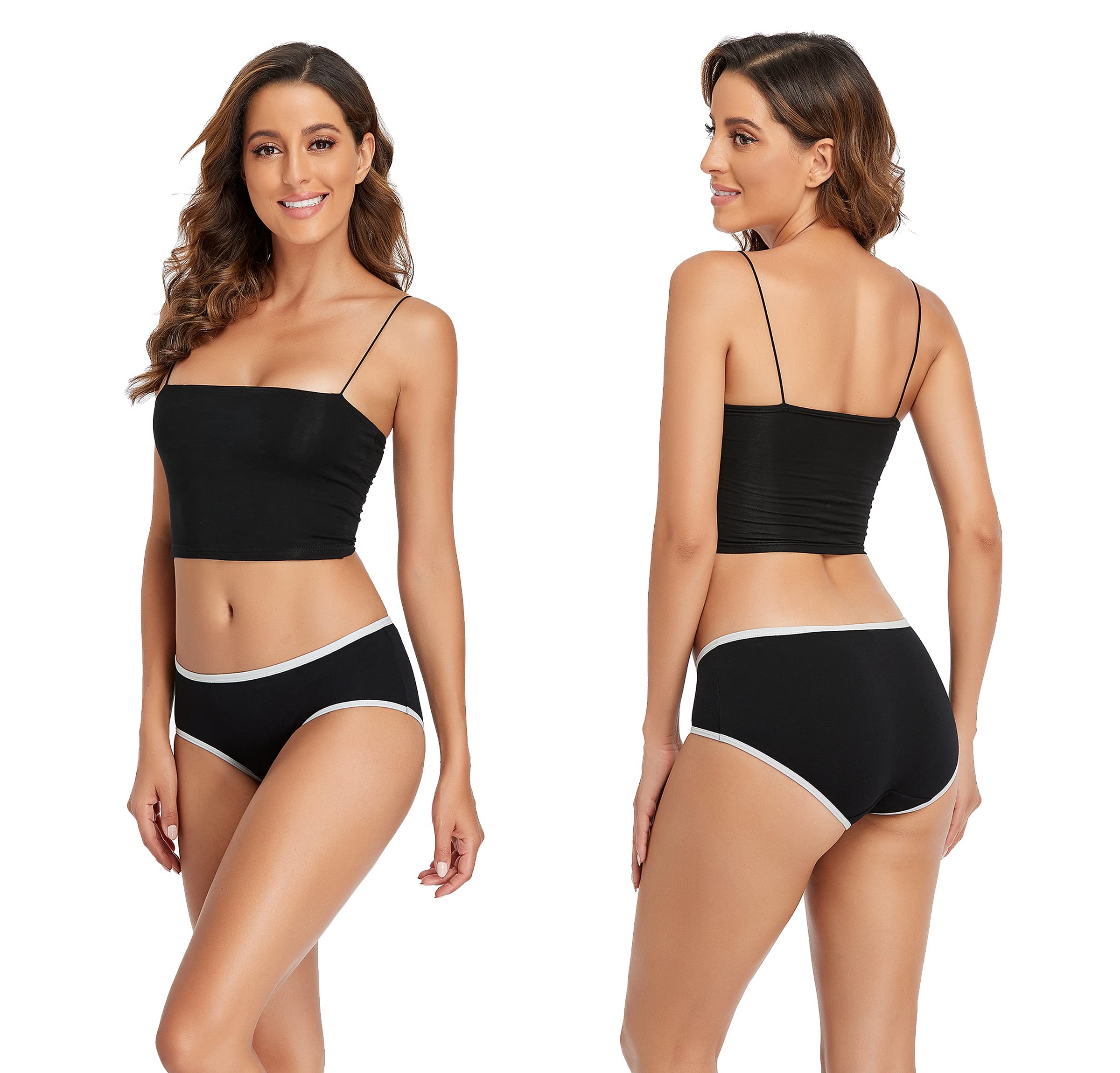 Women's Cotton Mid Rise Hipster Panties - Full Coverage Stretchy Underwear Pack (3/5 Pack) | Soft Breathable Comfortable Daily Wear | Perfect for Workout, Yoga & Everyday Use