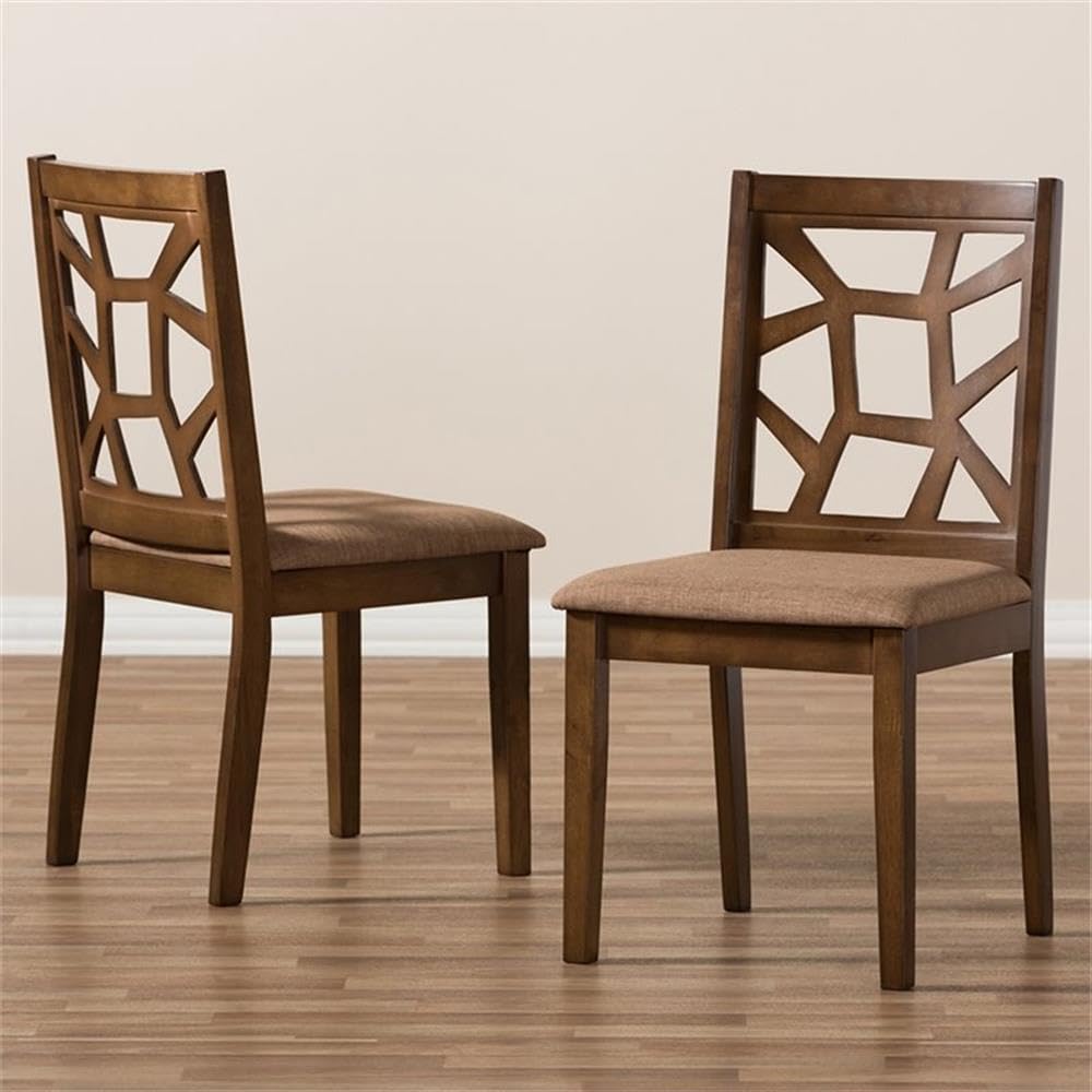 Baxton Studio Abilene Modern Dining Chairs - Light Brown Wooden Side Chairs (Set of 2) - Perfect for Kitchen, Dining Room & Breakfast Nook Seating