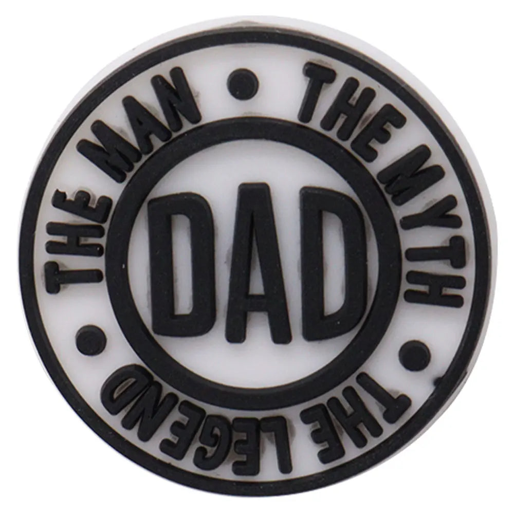 1Pcs I Love Papa Slippers PVC Shoe Button Charms - Best Dad Clog Accessories for DIY, Man Phone Case - Perfect Father's Day Gift for Dad, Husband, Grandfather - Home, Office & Casual Wear