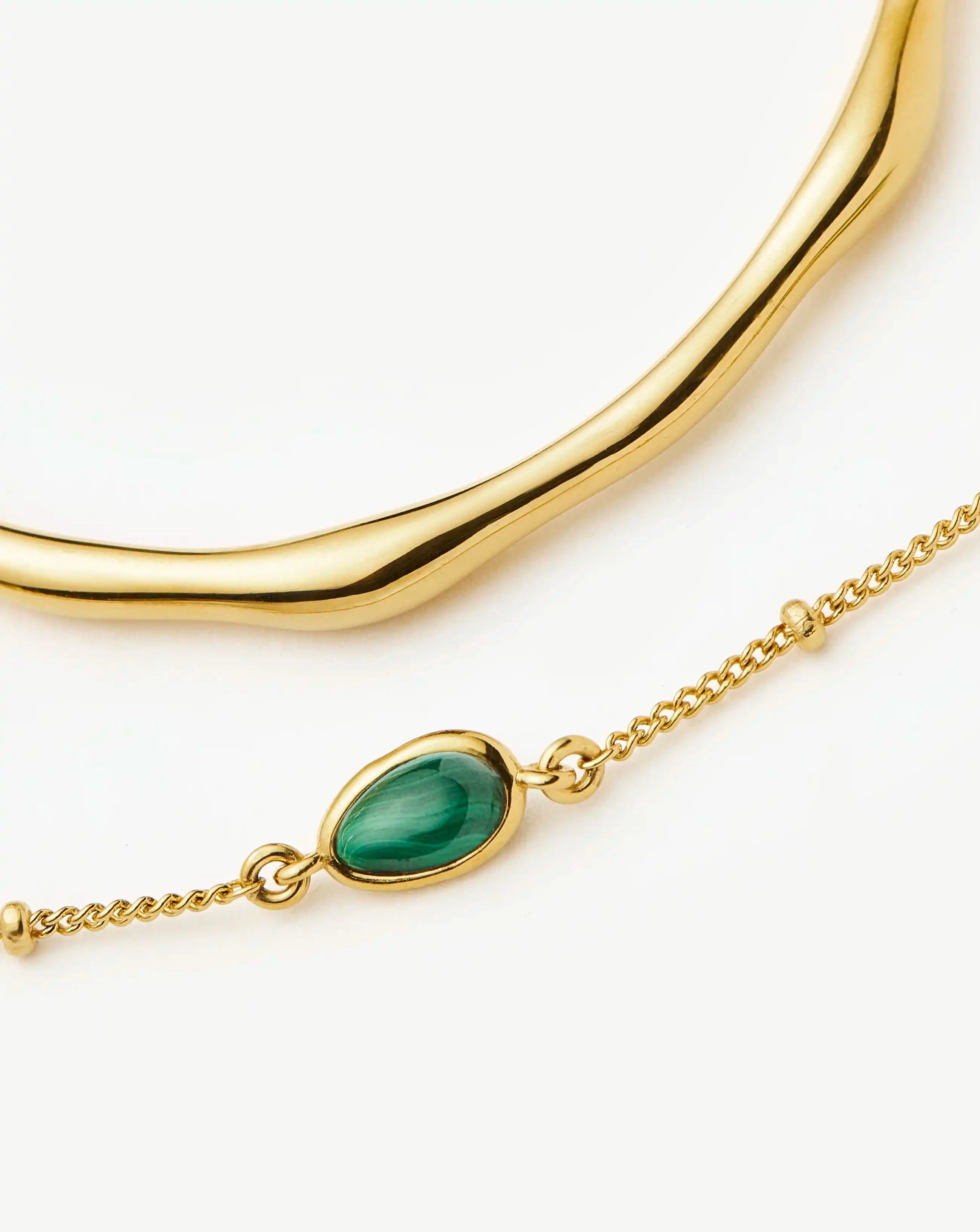 Magma Gemstone & Molten Cuff Bracelet Set - 18k Gold Vermeil or Gold Plated - Elegant Jewelry for Women, Perfect for Parties, Weddings & Special Occasions