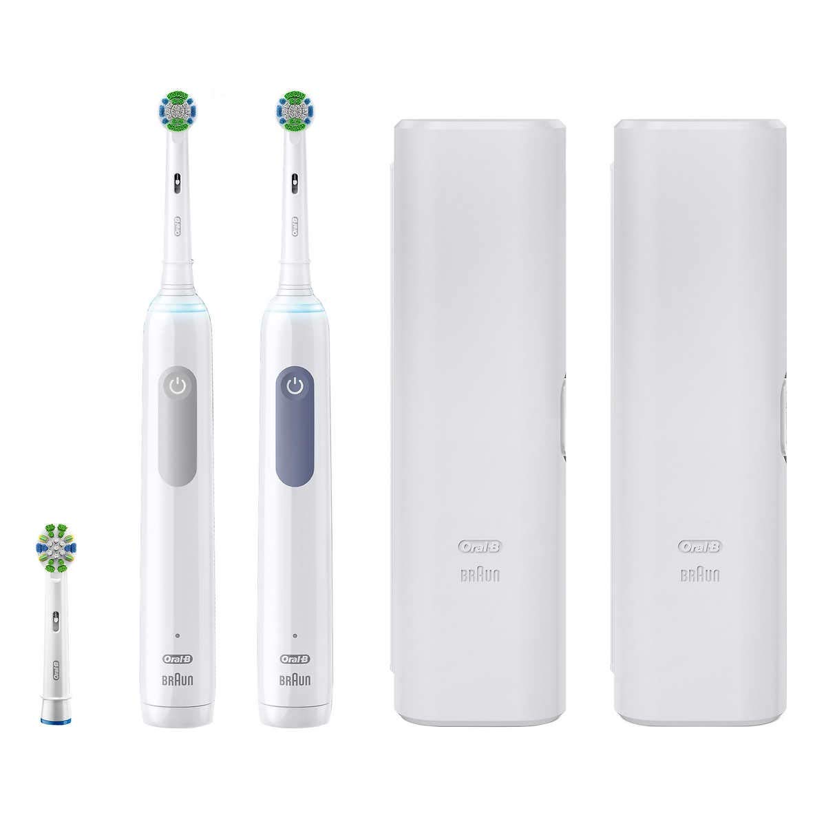 Oral-B Smart Clean 360 Rechargeable Electric Toothbrush with Bluetooth Connectivity - 2 Pack Set for Family Sharing - Perfect for Home & Travel Dental Care