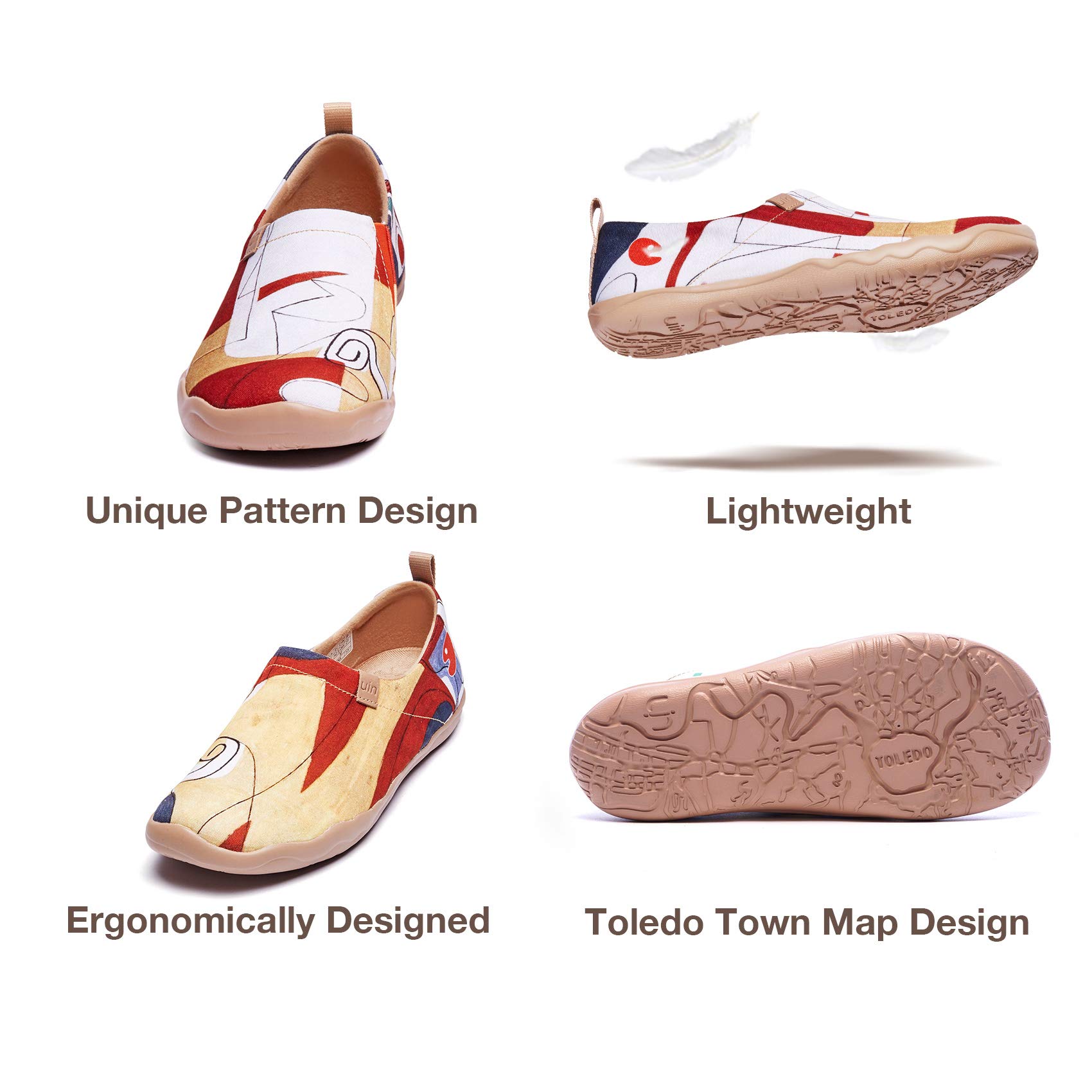 UIN Men's Slip-On Canvas Loafers - Lightweight Walking Shoes for Travel & Casual Wear - Comfortable Art Painted Fashion Sneakers (Size 10) - Perfect for Daily Commute, Weekend Outings & City Exploration