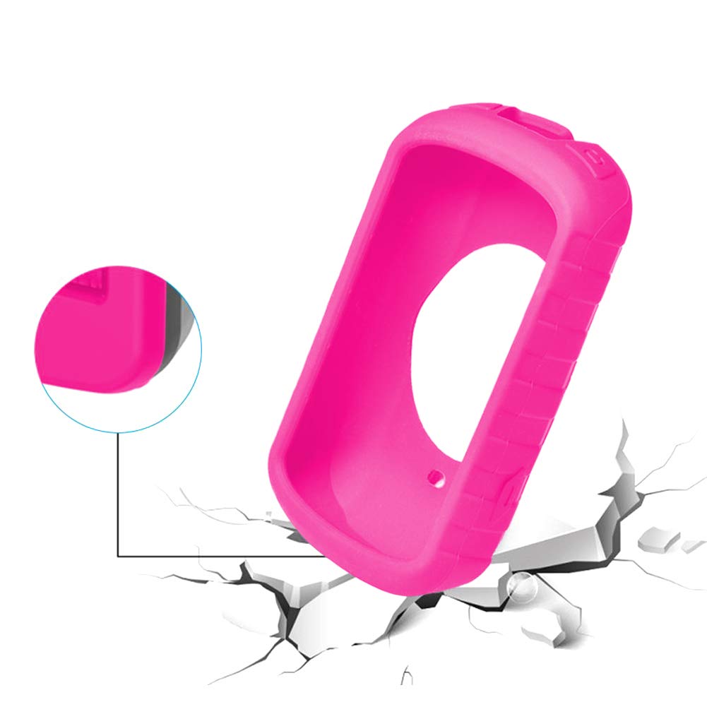 Garmin Edge 830 Bike Computer Case - Shockproof Silicone Cover with Screen Protector for Cycling GPS (Rose Red) | Perfect for Road Biking, Mountain Cycling & Outdoor Adventures