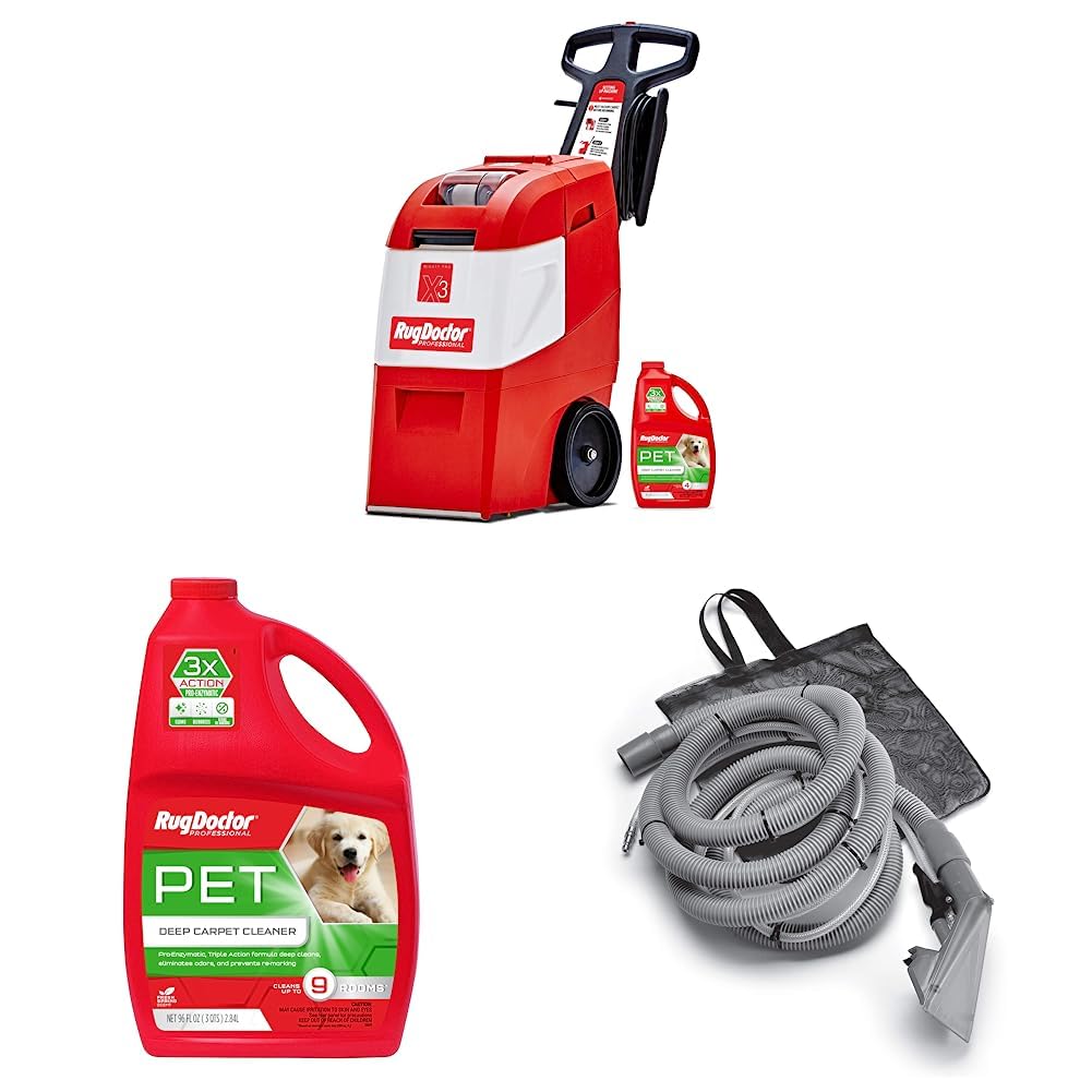 Rug Doctor Mighty Pro X3 Commercial Carpet Cleaner with 96 oz Tank | Pet Hair & Stain Remover | Includes 12-ft Hose & Universal Attachment | Ideal for Deep Cleaning Homes, Offices & High-Traffic Areas
