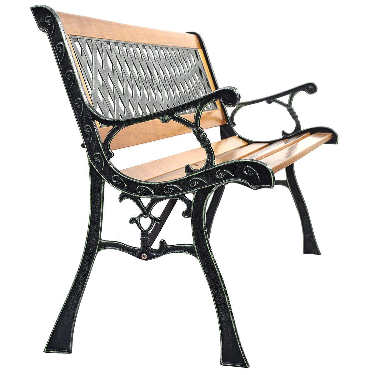Heavy Duty Outdoor Cast Iron Patio Bench - Rust-Resistant Garden Seating for Backyard, Porch & Lawn - Perfect for Relaxing, Entertaining & Outdoor Decor