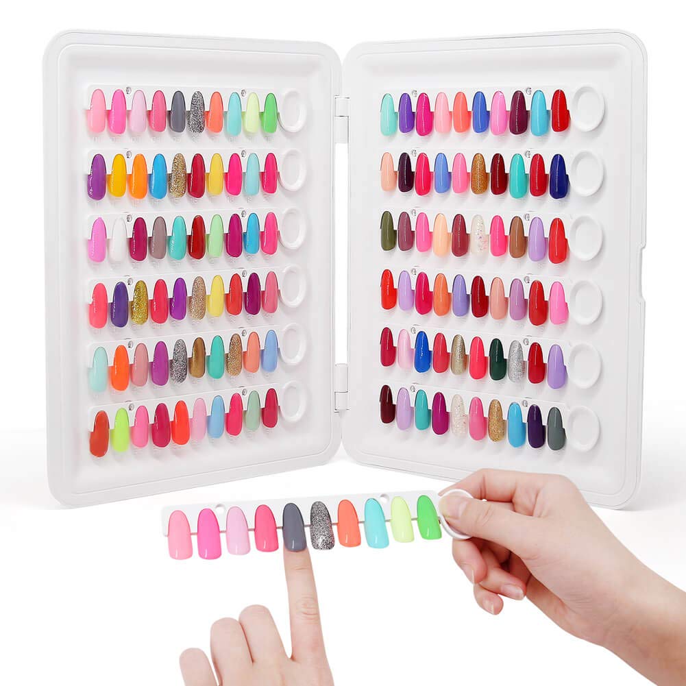120-Slot Nail Polish Display Book with Transparent Tips - Professional Nail Art Presentation Stand for Salon & Home Use - Perfect for UV Gel & Nail Polish Organization