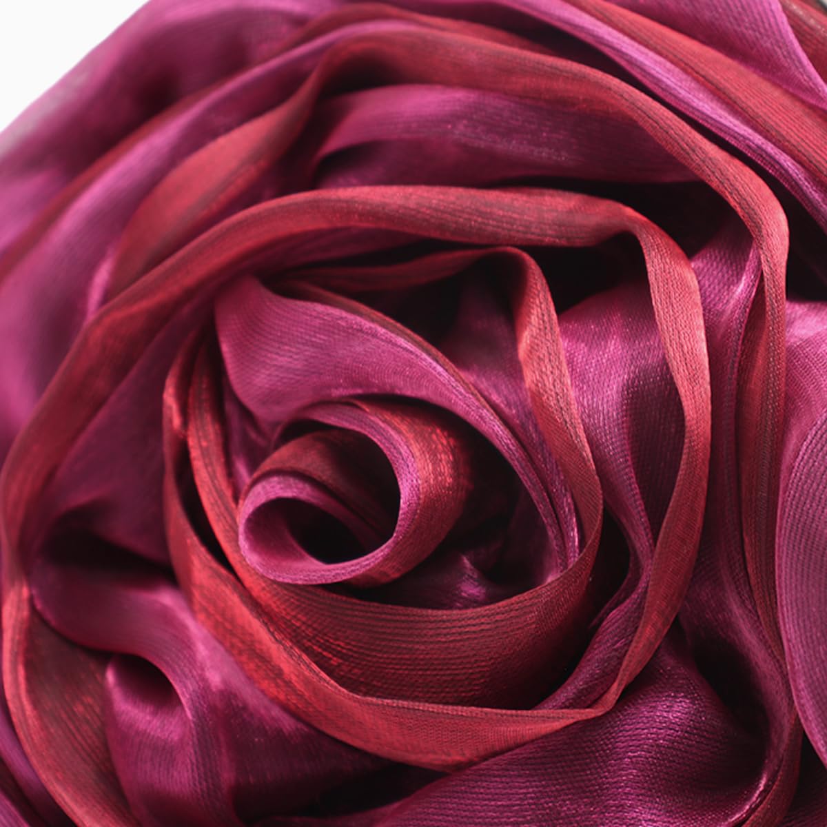 Elegant Rose Shaped Evening Clutch Purse for Women - Soft Satin Floral Wristlet Handbag for Wedding, Party & Special Occasions | Perfect Gift for Bridesmaids, Prom & Formal Events