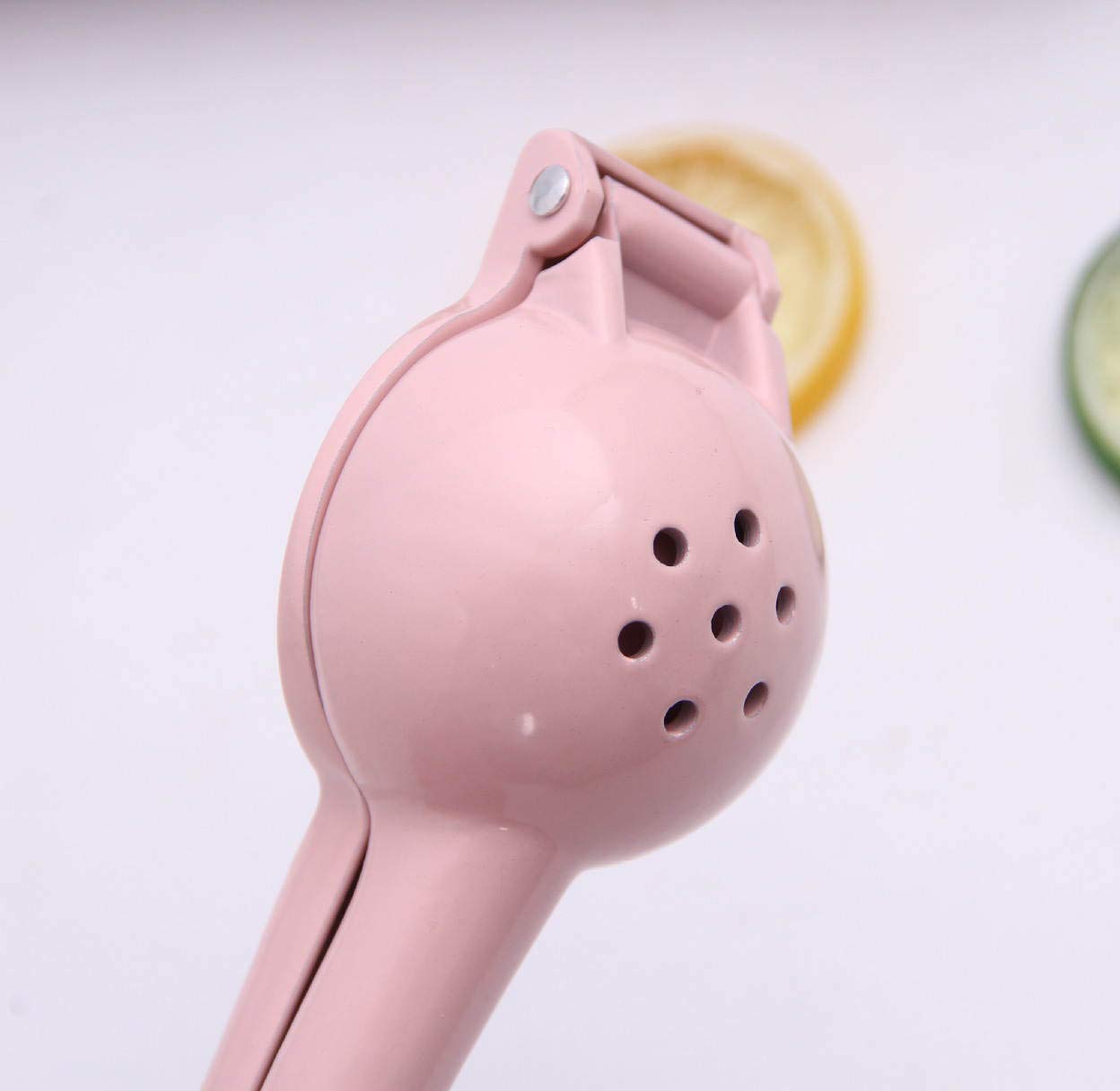 Stainless Steel Manual Citrus Juicer - Handheld Lemon Lime Squeezer for Fresh Juice - Durable Kitchen Tool (Pink) - Perfect for Cocktails, Baking & Healthy Drinks