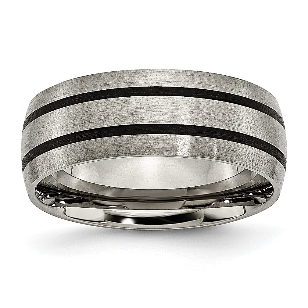 ICE CARATS Titanium Enameled 8mm Wedding Ring Band - Elegant Fashion Jewelry for Women, Perfect Anniversary & Engagement Gift for Her - Ideal for Weddings, Proposals & Special Occasions