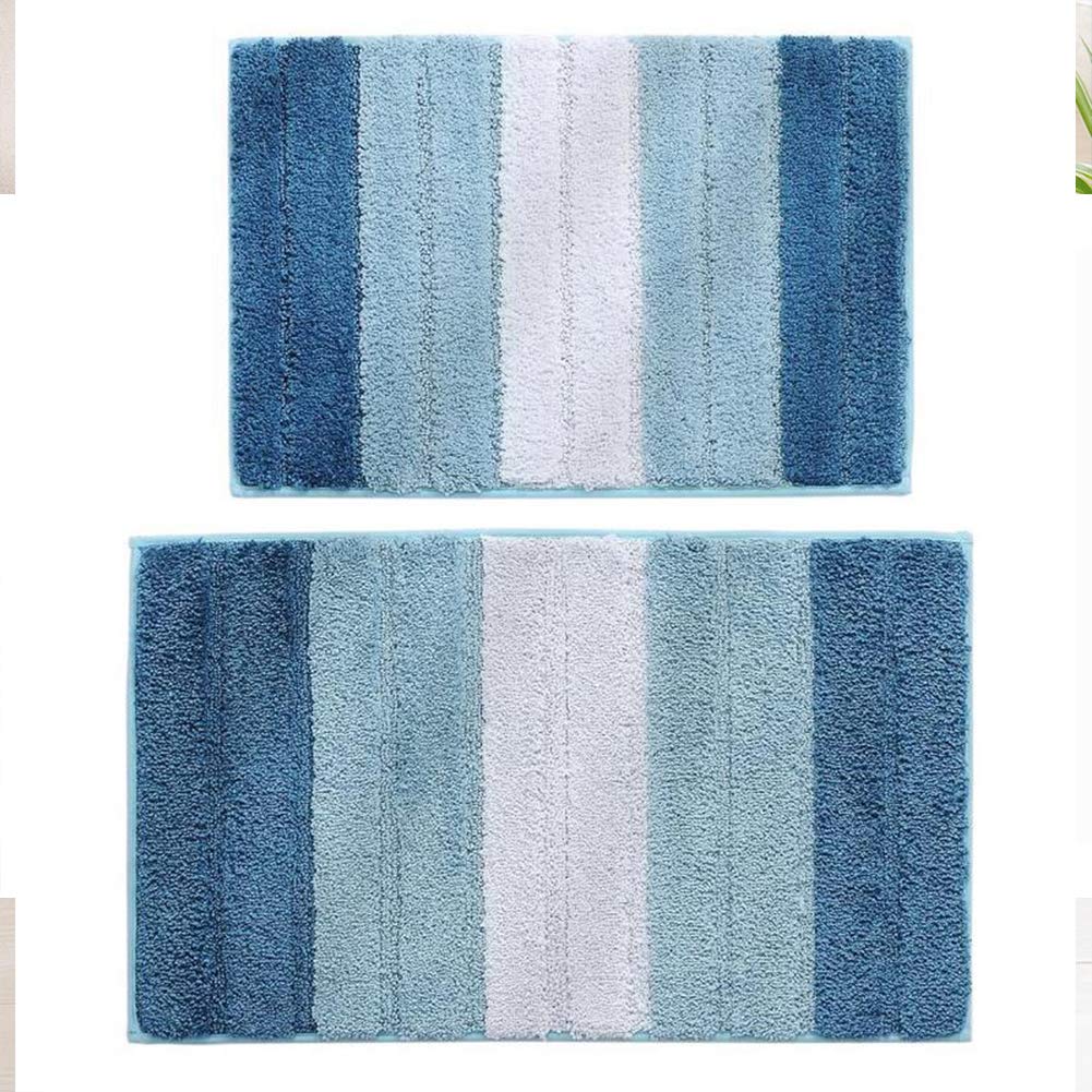 Premium Plush Bathroom Rug - Non-Slip Gradient Color Changing Bath Mat, Ultra Soft & Highly Absorbent Floor Mat for Bathroom (Blue, 45x65cm/17.7x25.6in) - Perfect for Spa-Like Bathroom Decor & Cozy Home Comfort