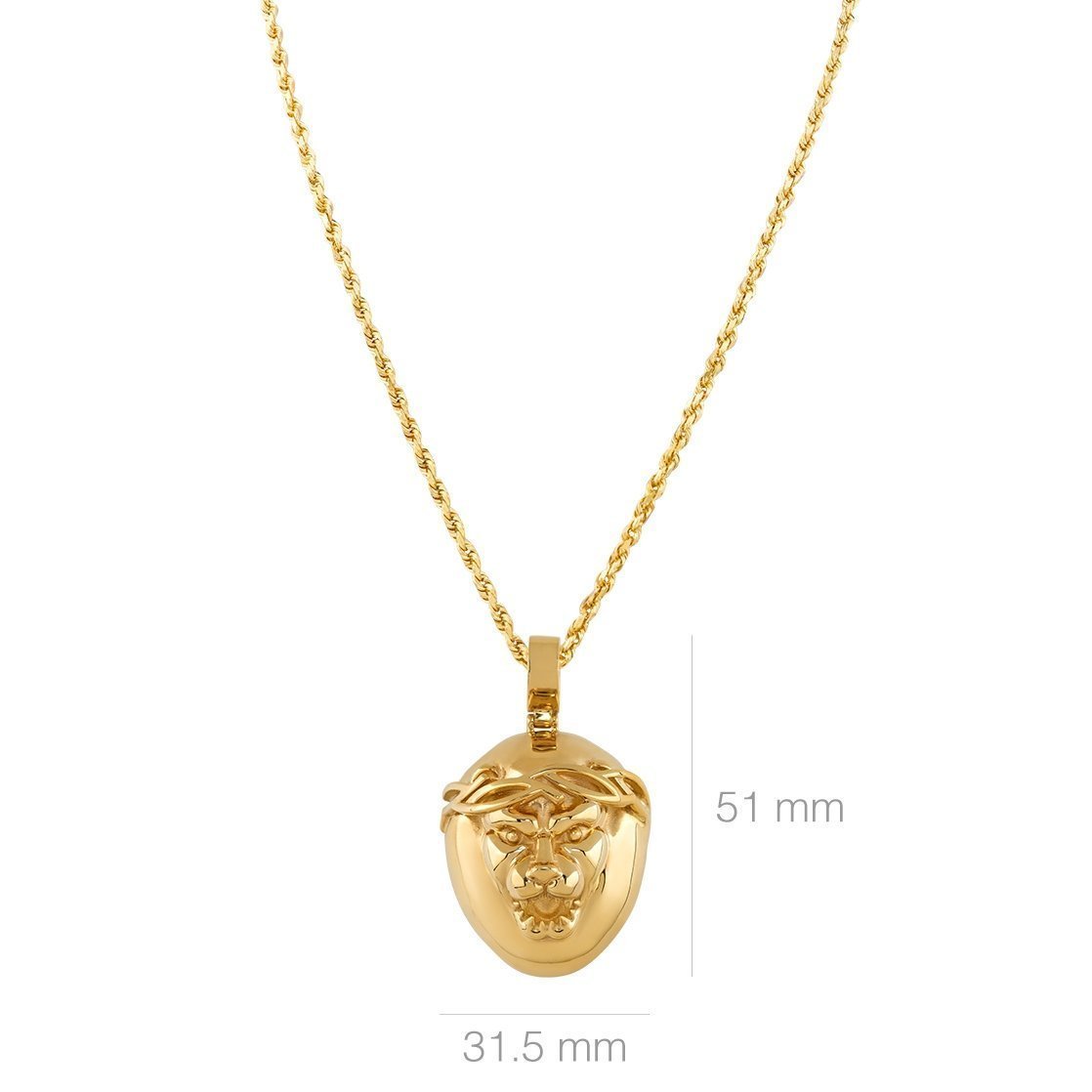 14K Yellow Gold Lion Pendant Necklace for Men - Elegant Zodiac Jewelry Gift for Birthday, Anniversary & Special Occasions