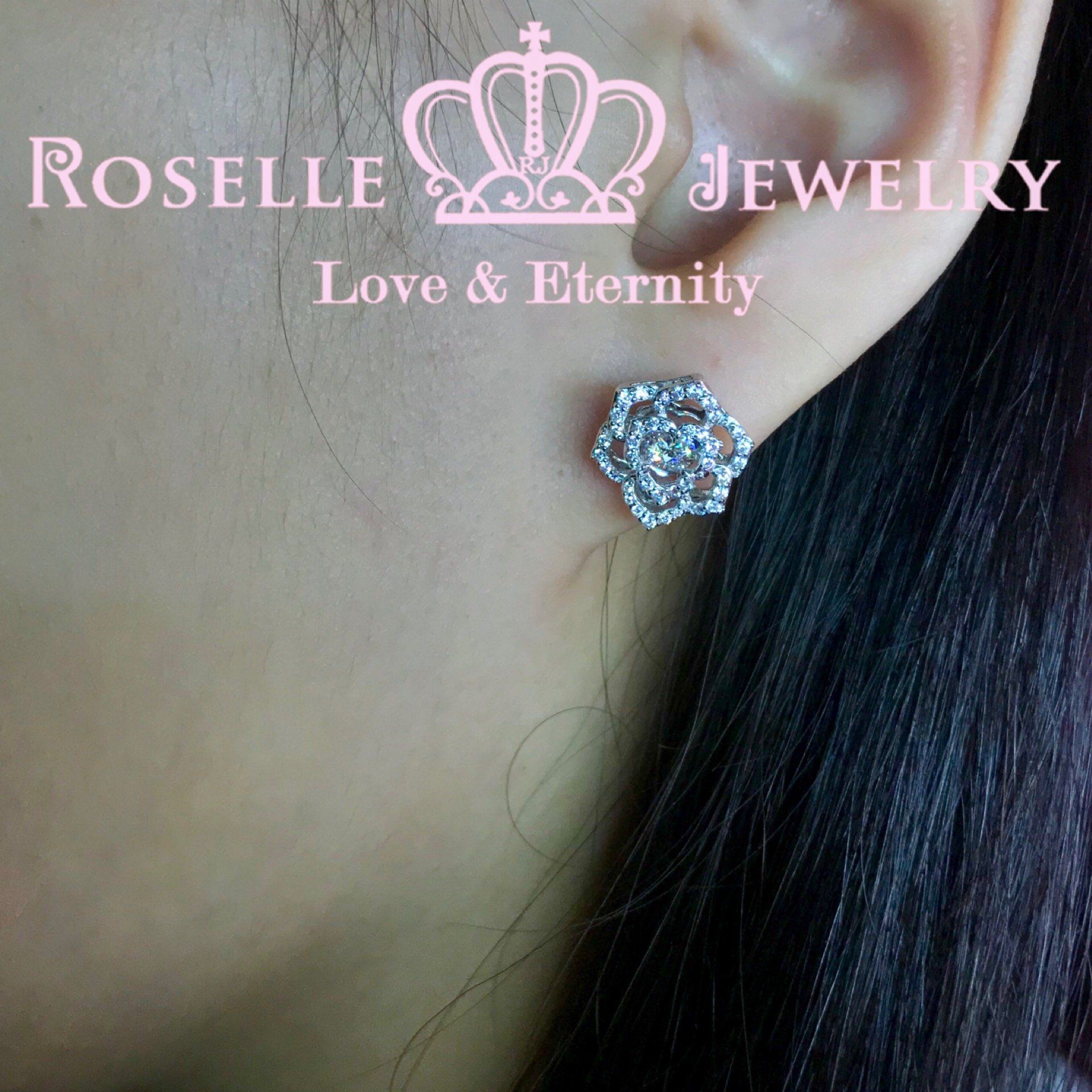 Rose Cut Dancing Stone Stud Earrings for Women - Elegant Cubic Zirconia Dangle Earrings for Party, Wedding & Evening Wear