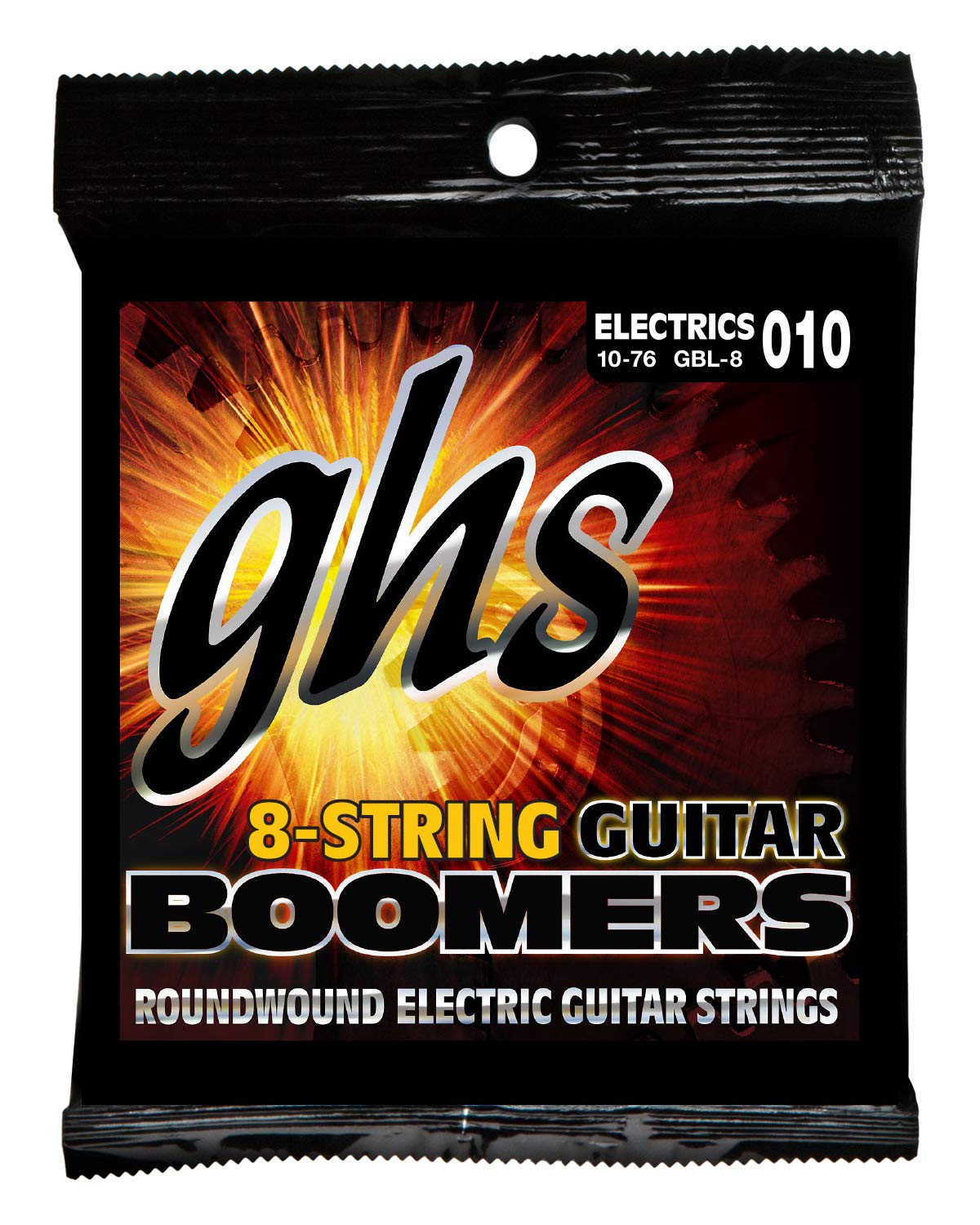 GHS Strings GBL-8-10 Pack - 8-String Nickel-Plated Electric Guitar Strings (10-76 Gauge) for Heavy Metal & Extended Range Playing | Perfect for Drop Tuning & Low-End Riffs