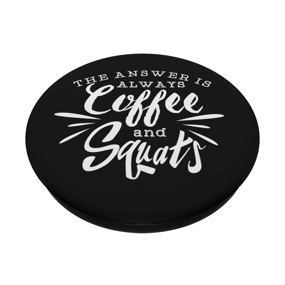 Funny Coffee & Squats HIIT Workout Gym Exercise PopSockets PopGrip - Adhesive Phone Grip for Fitness Enthusiasts & Gym Lovers - Perfect for Workouts, Running, Yoga & Daily Use
