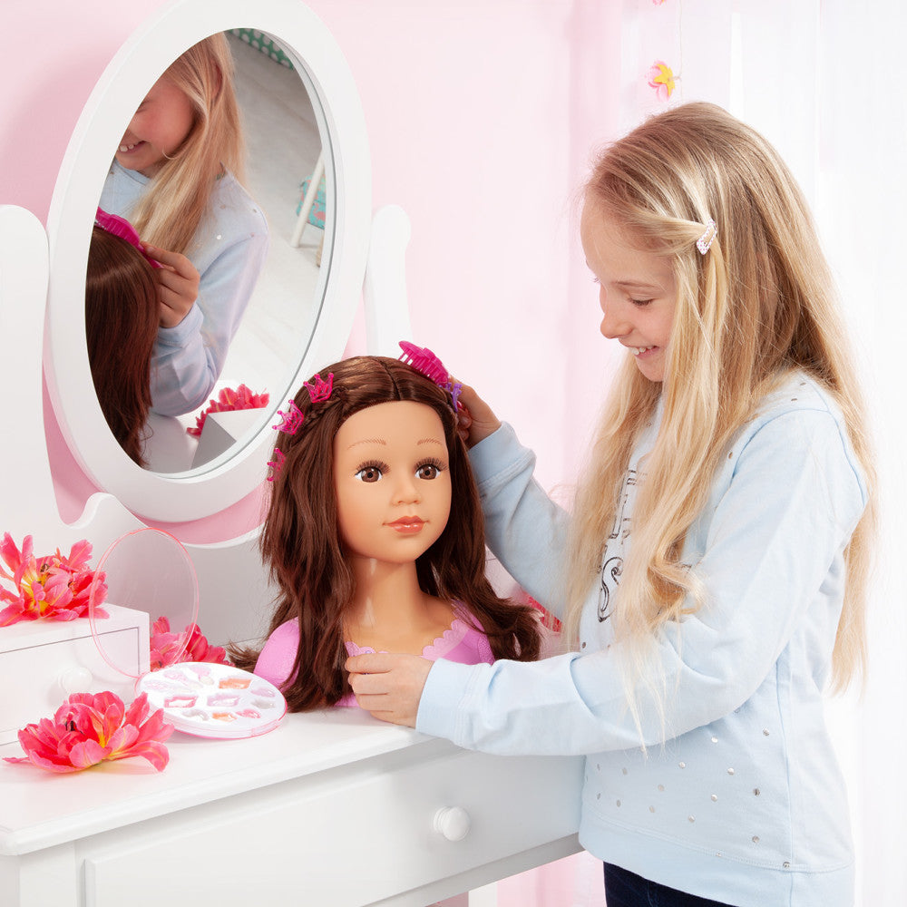 Bayer Design 27cm Charlene Super Model Styling Head - Premium Hair Styling Mannequin for Salon Training & DIY Hairstyling Practice - Perfect for Cosmetology Students & Professional Stylists