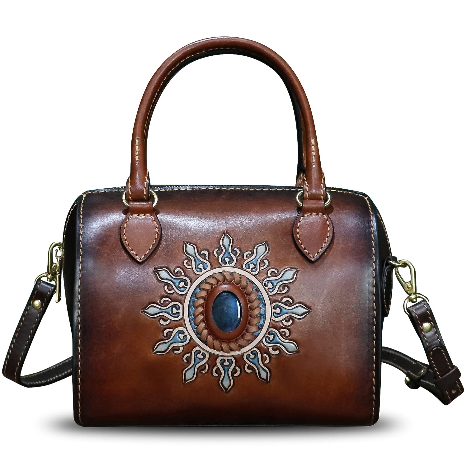 Genuine Leather Handbags for Women - Handmade Top Handle Crossbody Shoulder Bag Purse - Premium Cowhide Satchel for Ladies | Perfect for Work, Travel & Everyday Use