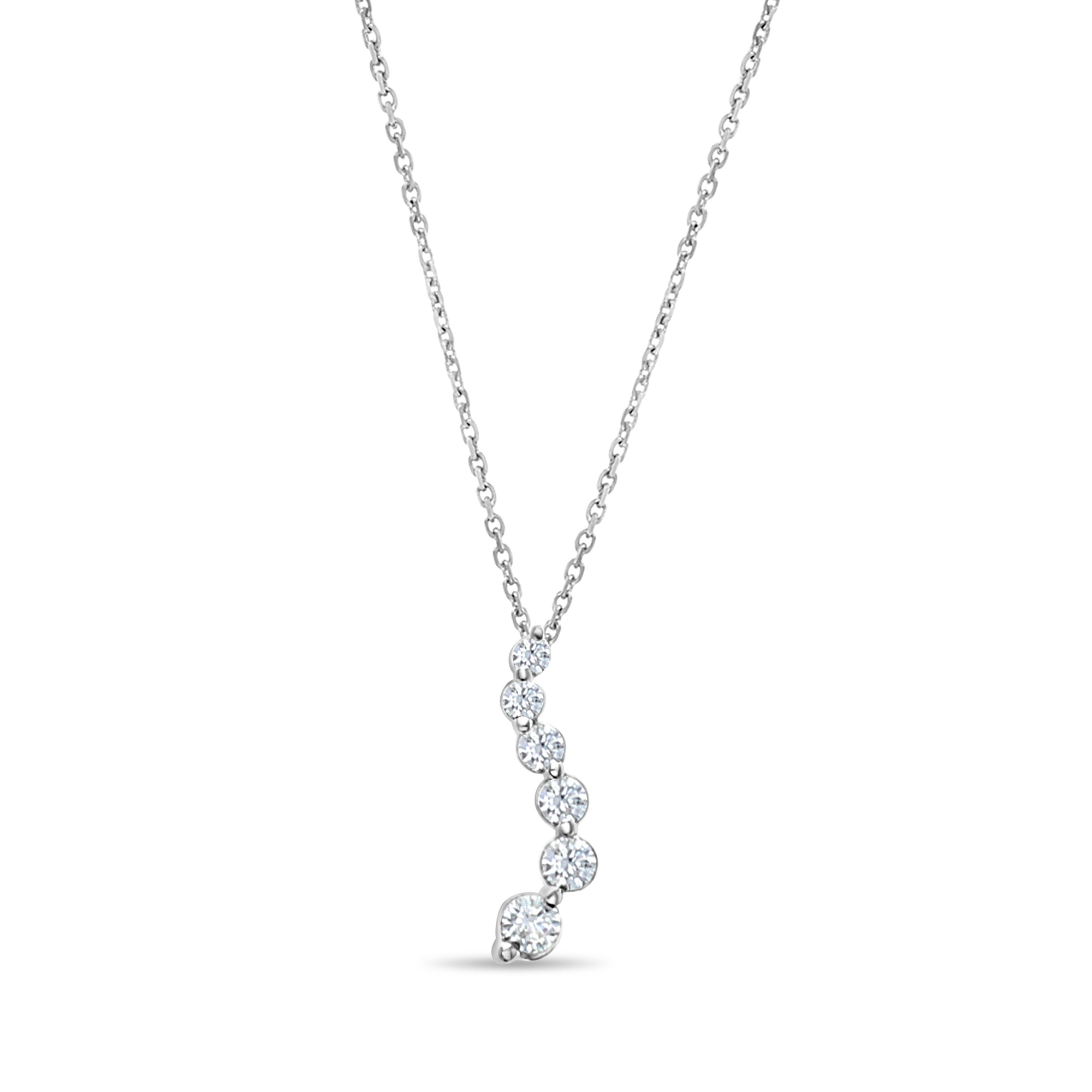 Journey Diamond Pendant .40cttw 14k White Gold Necklace - Elegant Jewelry Gift for Women, Anniversary & Special Occasions