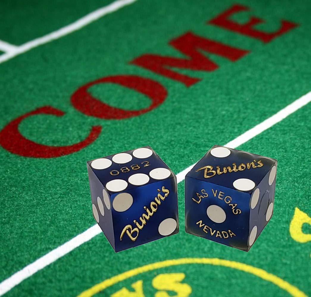 19mm Professional Craps Dice Set - Matching Serial Numbers, Authentic Las Vegas Casino Dice (Blue Frosted) | Perfect for Casino Games, Board Games, and Home Gambling Entertainment
