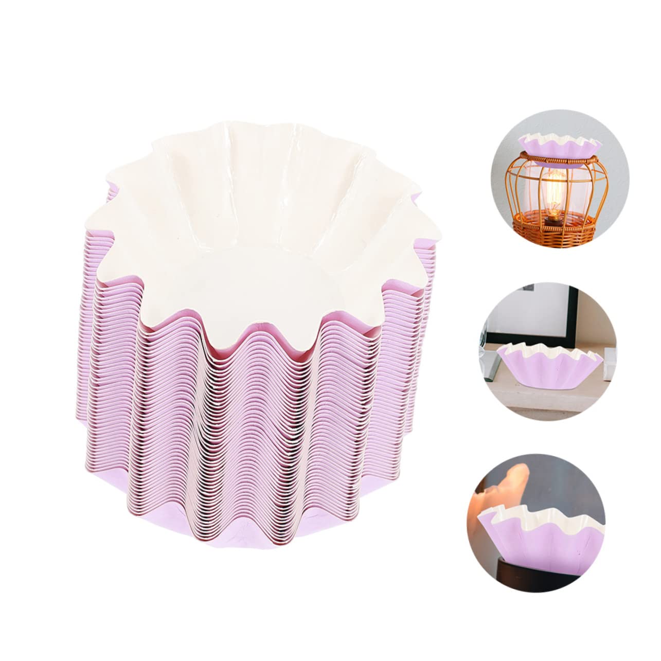 PRETYZOOM 100pcs Purple Wax Paper Cups - Leakproof Wax Warmer Liners for Candle Making, Wax Melting, and Aromatherapy - Perfect for DIY Crafts, Home Fragrance, and Spa Use