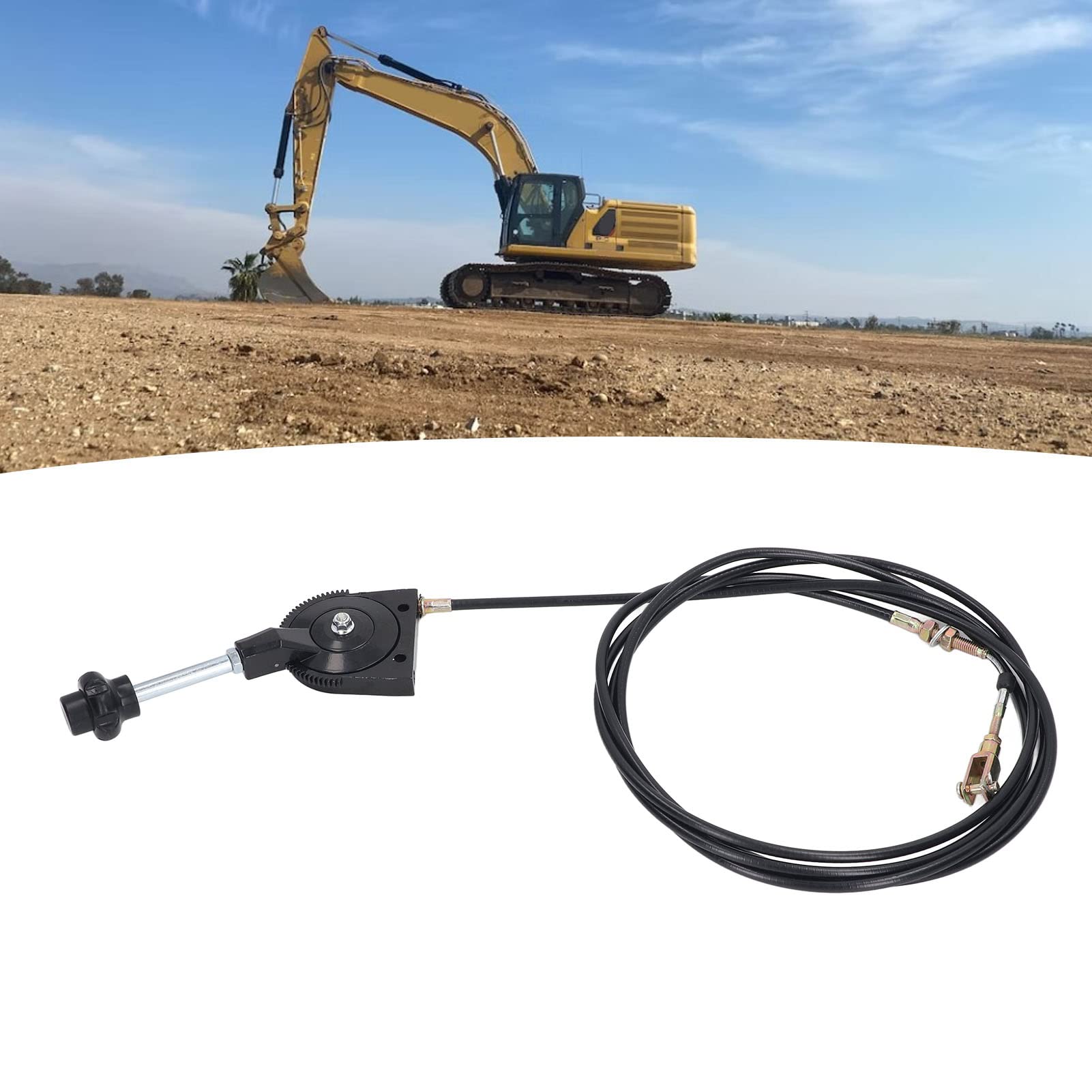 3.5M Excavator Throttle Control Cable - PU Coated Stainless Steel Wire for Excavators & Mixer Trucks | Durable Replacement Part for Smooth Throttle Operation in Construction & Heavy Equipment