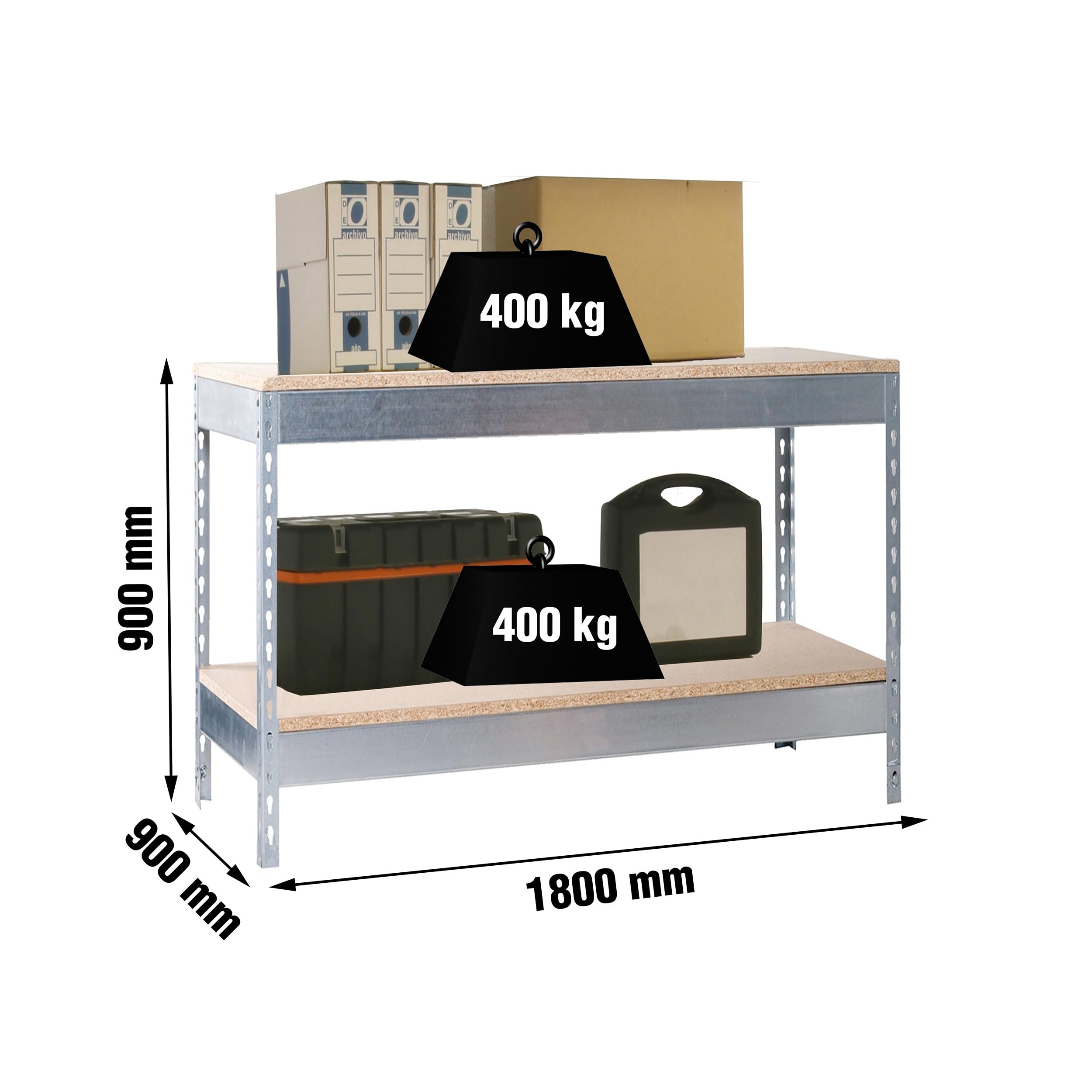 Simon Workbench 900x1800mm, 400kg Capacity, 2 Heights - Perfect for DIY & Workshop Use