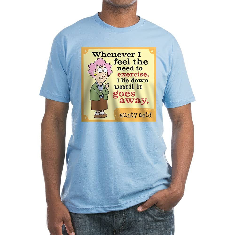 Aunty Acid Need to Exercise Fitted T-Shirt - Funny Workout Tee for Women - Gym, Running & Fitness Motivation
