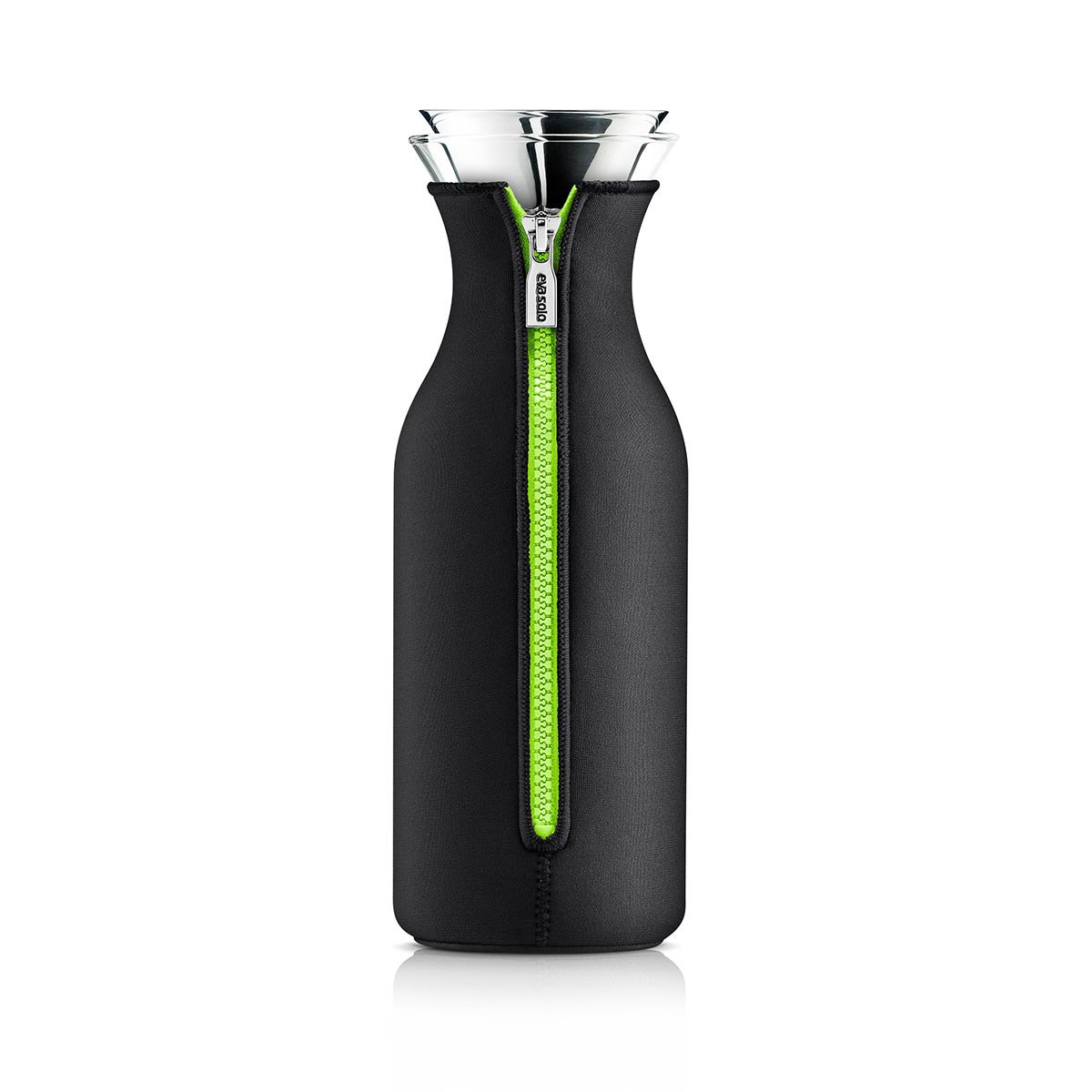 Eva Solo 1-Liter Black/Lime Fridge Carafe with Insulating Neoprene Cover - Perfect for Chilled Water, Juice & Beverages in Home, Office or Dorm