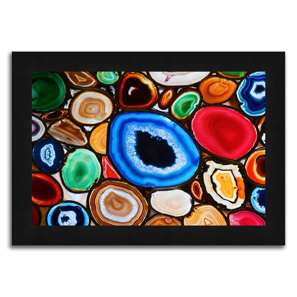 Blue and Red Geodes Framed Photograph Print in Acrylic Finish - Stunning Wall Art for Living Room, Bedroom & Office Decor