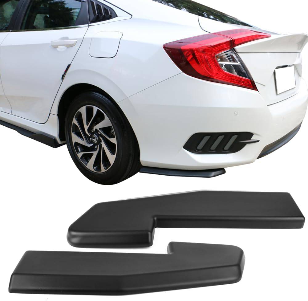 Universal V1 Style Rear Bumper Lip Splitters - 2PCs Set for Car Body Protection & Styling - Perfect for Sports Cars, Sedans & Custom Vehicles