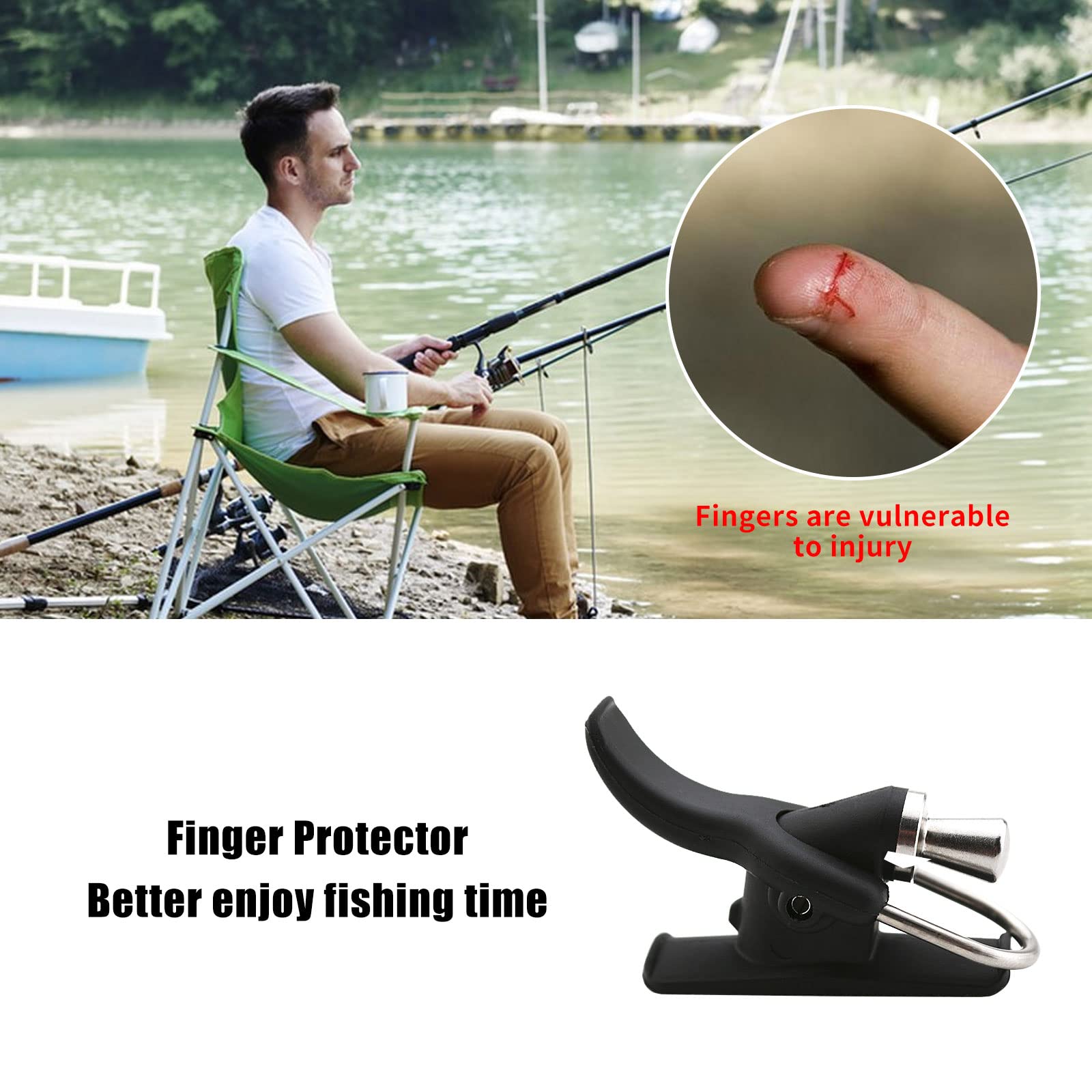 Castease Pro 4Pcs Surf Fishing Casting Trigger Aid - Thumb Button & Cannon Clip Fixed Spool Casting Tool for Saltwater Fishing - Secure Finger Protector for Beach, Pier & Offshore Angling