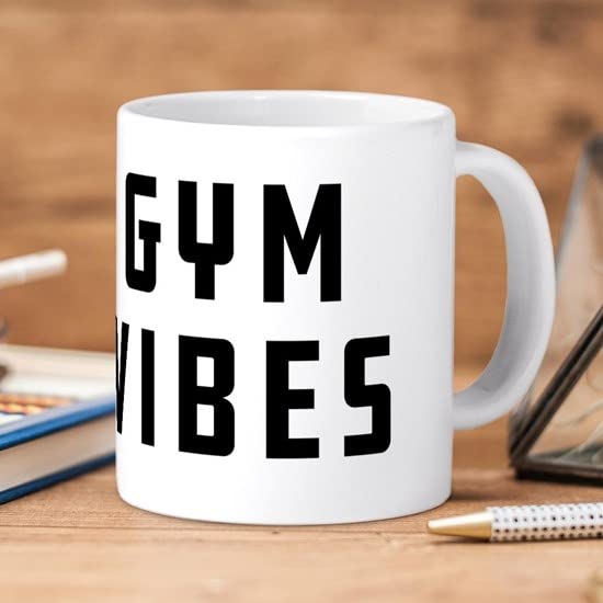 Gym Vibes 20oz Ceramic Coffee Mega Mug - Large Insulated Coffee Cup for Workouts, Office & Home Use - Perfect Gift for Fitness Lovers