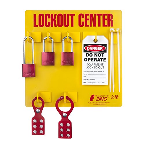 ZING Lockout Station - Filled Electrical Safety Kit in Bright Yellow | Perfect for Workplace Safety & OSHA Compliance