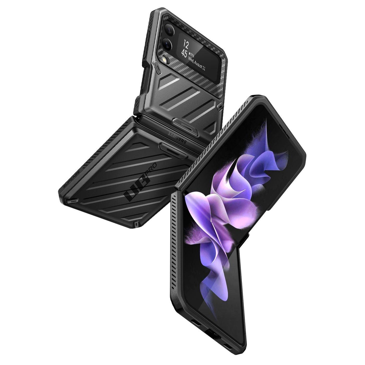 Samsung Galaxy Z Flip3 Unicorn Beetle PRO Heavy Duty Rugged Case with Belt Clip - Shockproof Protective Cover for Everyday Use, Outdoor Activities & Work Scenarios - Black