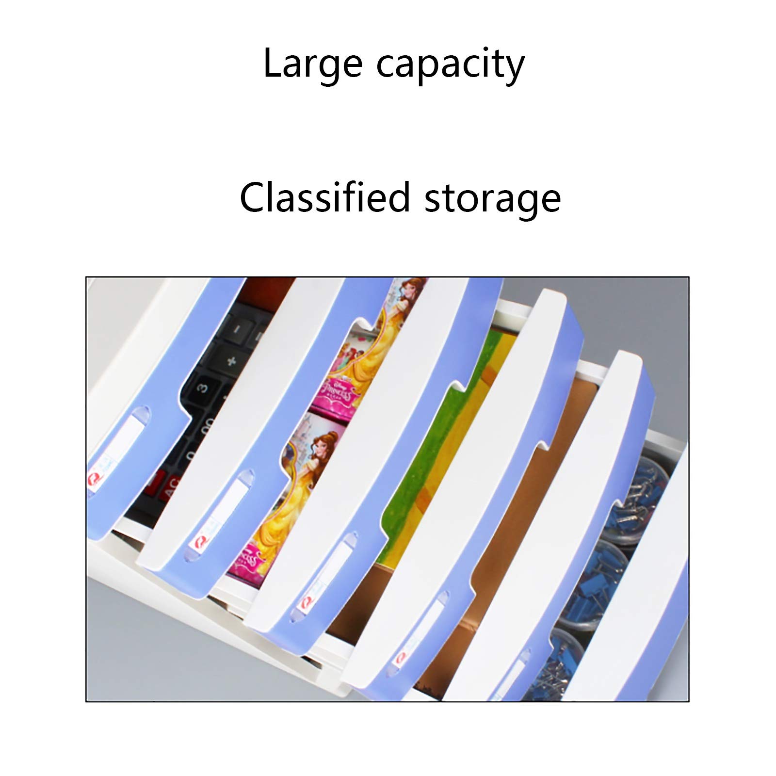 5-Tier A4 File Cabinet with Security Lock & Label Index - Desktop Organizer for Office, Home, Kitchen & Vanity - Perfect for Document Storage & Workspace Organization (5 Layers)