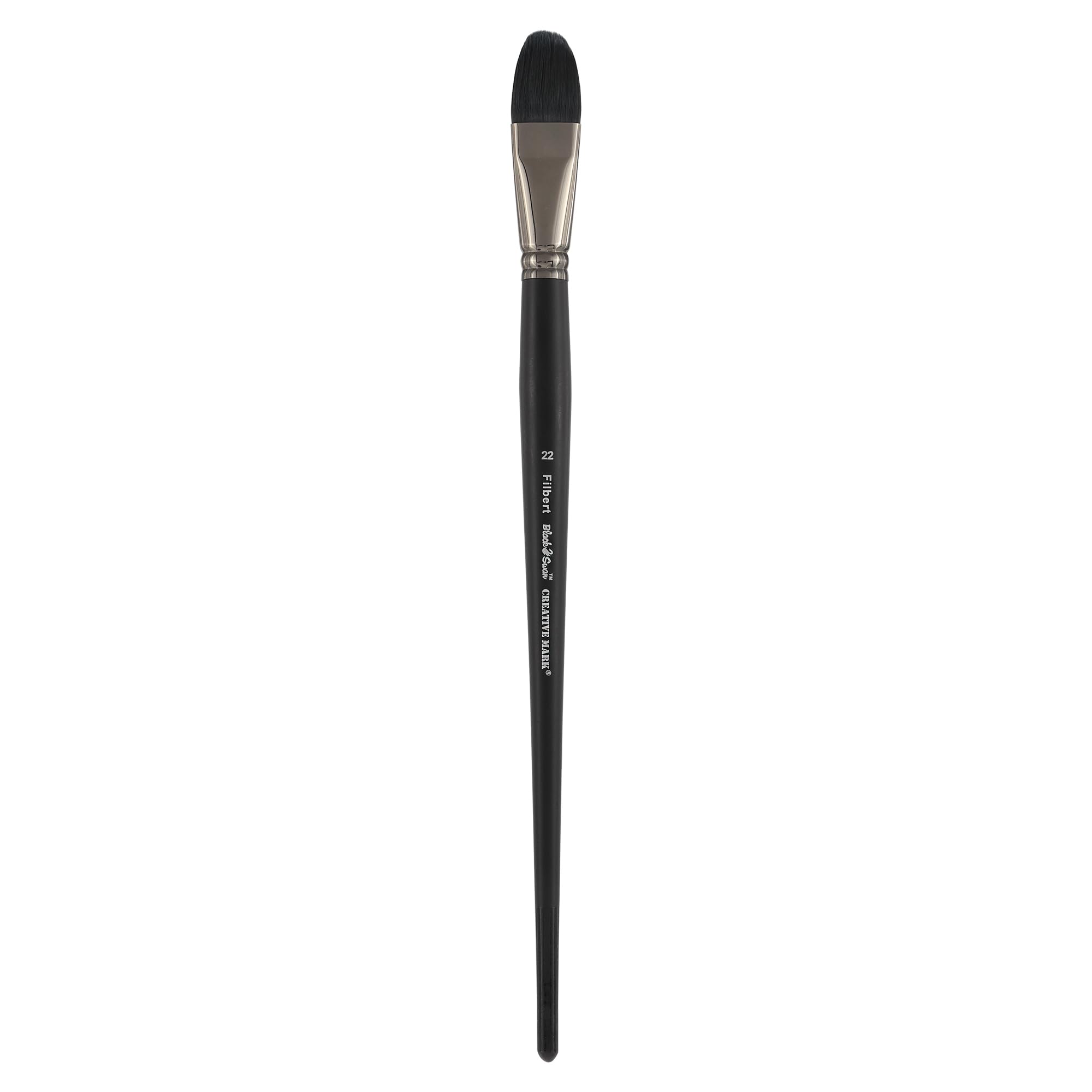 Professional Black Swan Synthetic Red Sable Paint Brushes - Filbert Size #22 - Long Handle Artist Brushes for Oil, Acrylic & Heavy Body Media - Perfect for Canvas Painting, Portrait Art & DIY Projects - All Skill Levels