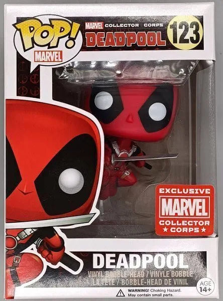 Deadpool (Leaping) Exclusive Collector Corps Action Figure #123 - Marvel Comics Superhero Collectible for Display & Gifts