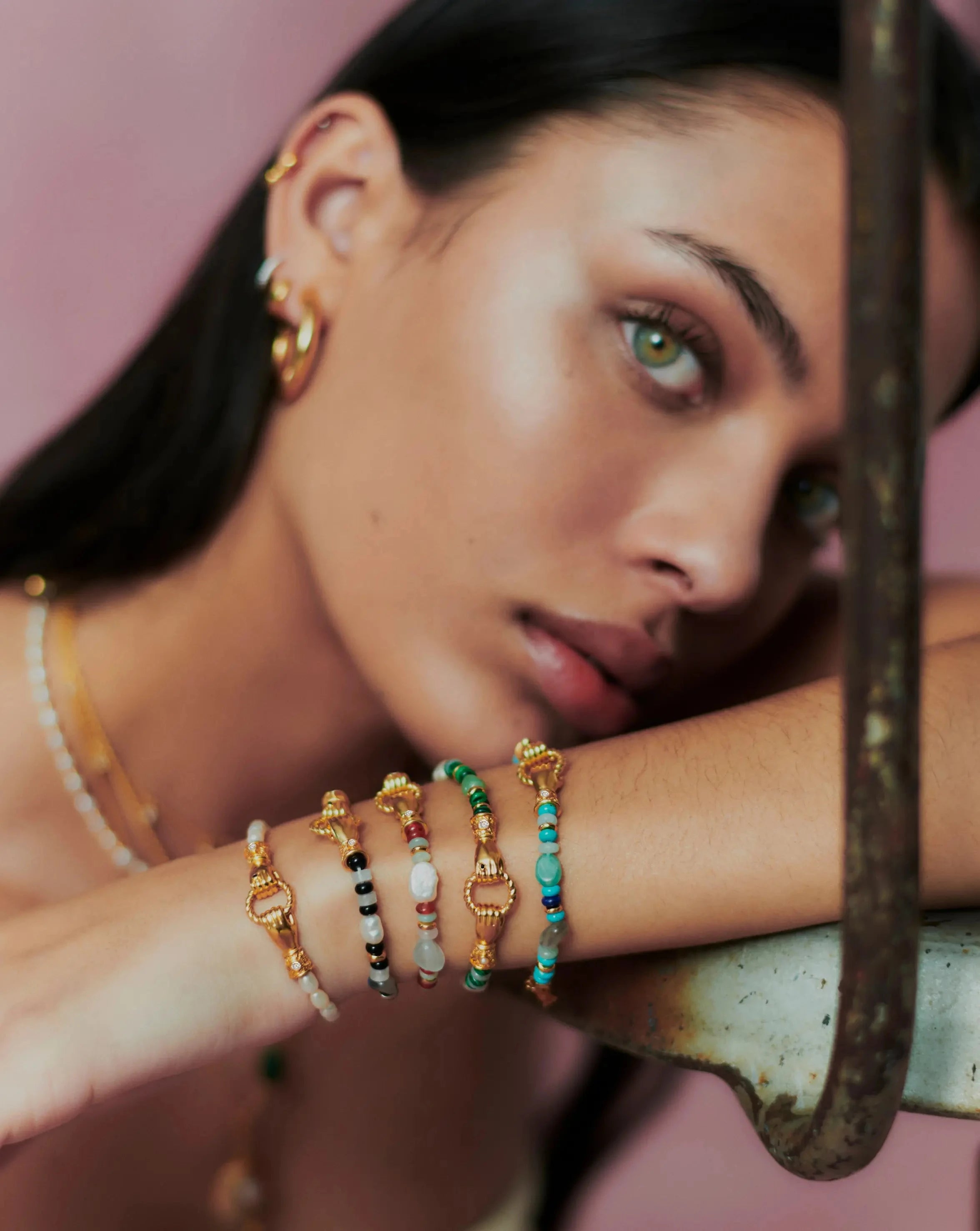 Harris Reed In Good Hands Beaded Gemstone Bracelet - 18k Gold Plated with Turquoise, Lapis Lazuli & Pearl | Elegant Jewelry for Women, Perfect Gift for Birthday, Anniversary & Special Occasions