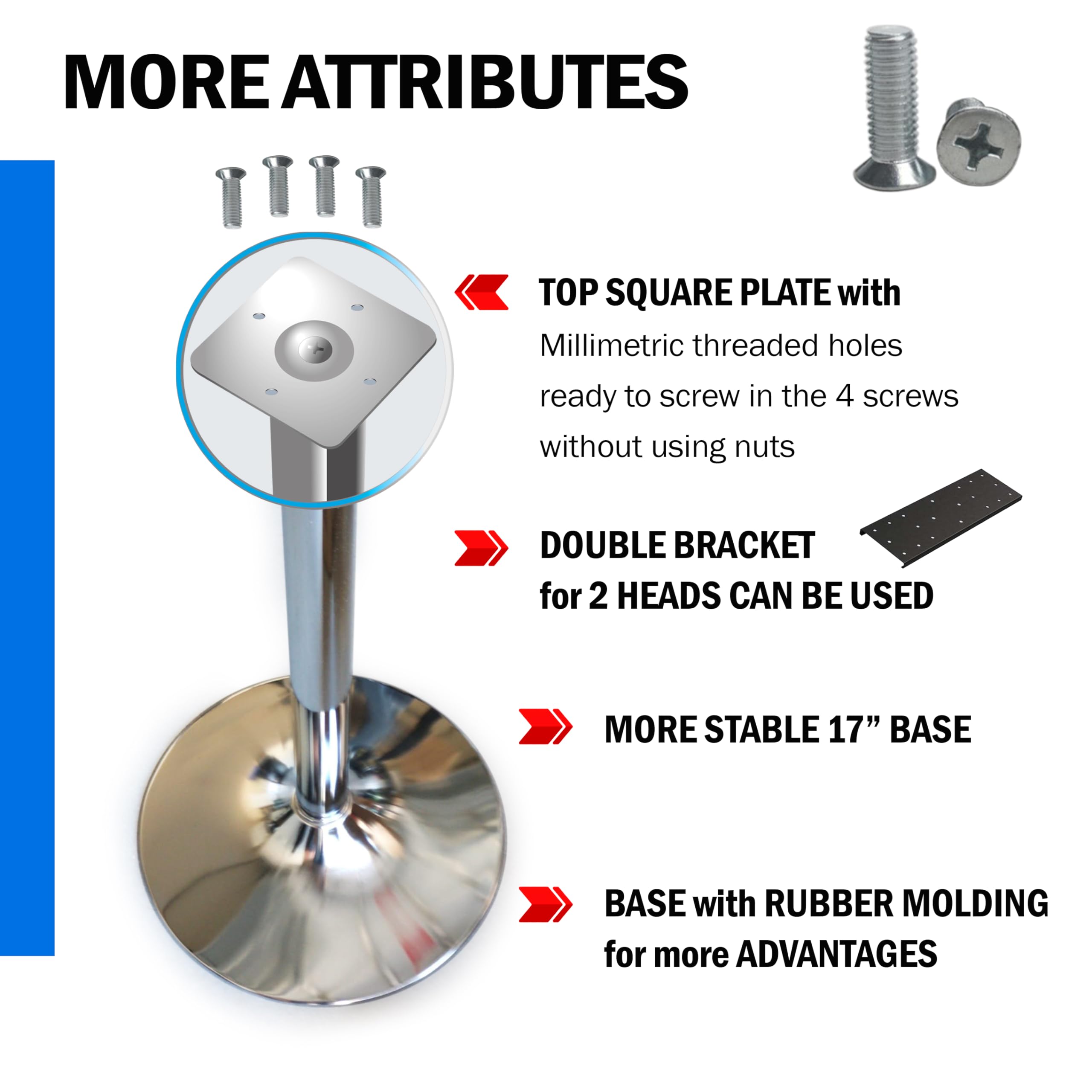 Chrome Metal Stand for Gumball & Candy Vending Machines - Replacement Base for Small/Large Capsule Toy Dispensers | Perfect for Arcades, Retail Stores & Home Use