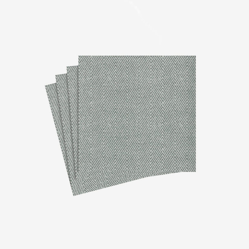 Premium Flax & Jute Paper Linen Napkins - Eco-Friendly Disposable Tableware for Weddings, Parties & Fine Dining - Caspari Brand
