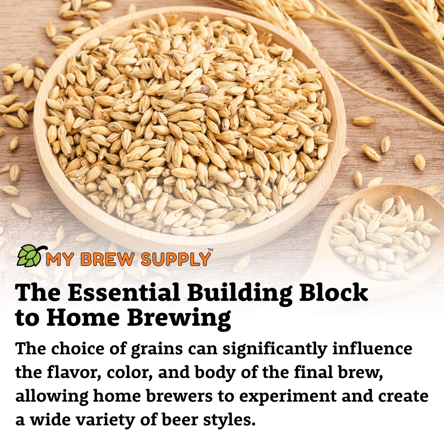 Premium 2-Row Malt Beer Making Grain for Homebrewing – Brew Delicious Beers, Pilsners & Ales | USA-Grown Crushed Grain (10lb/2.4L) | Perfect for Craft Brewing, Home Brew Kits & Beer Enthusiasts