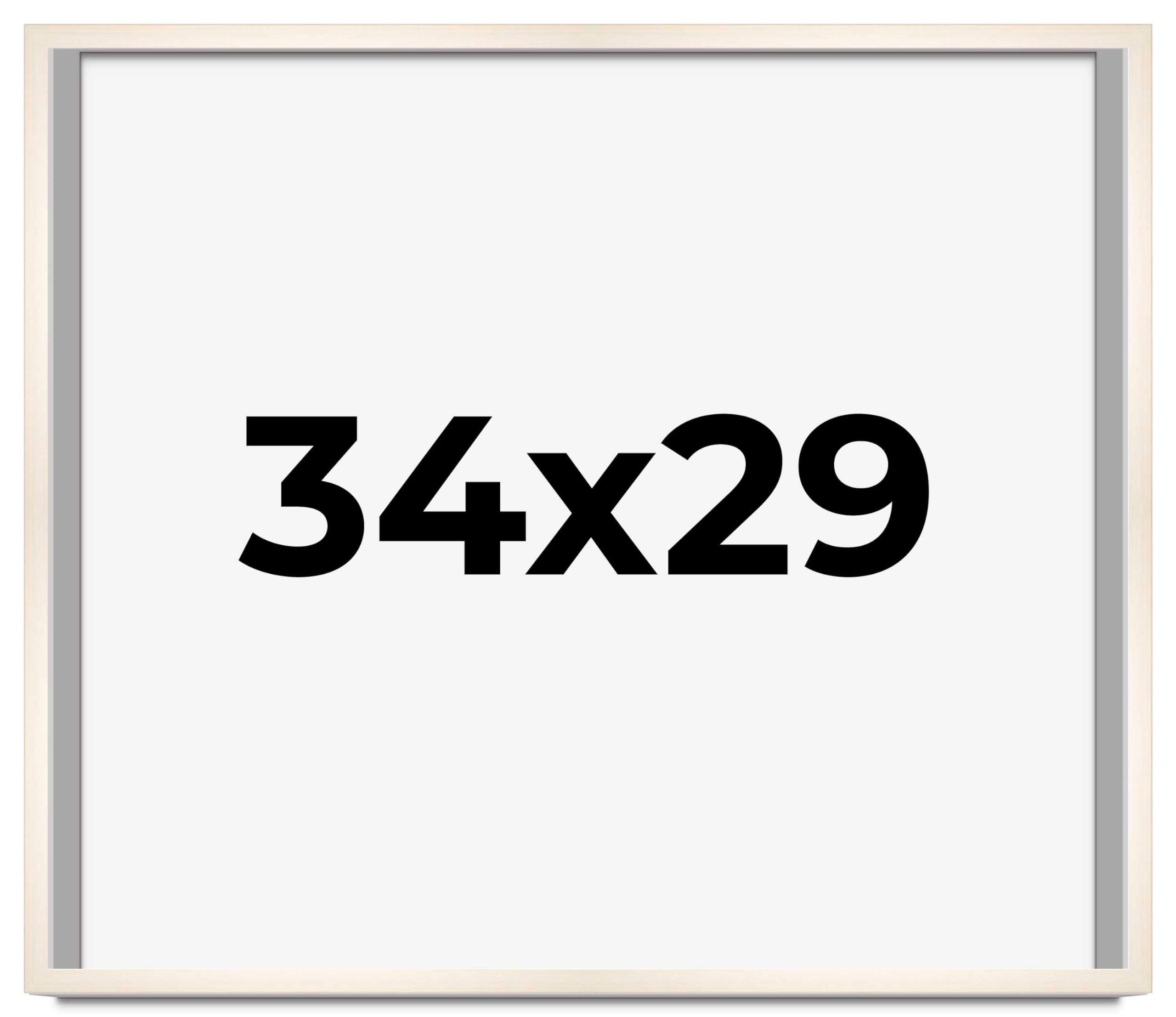 CountryArtHouse 34x29 Inch Whitewashed Solid Wood Picture Frame - 0.8125