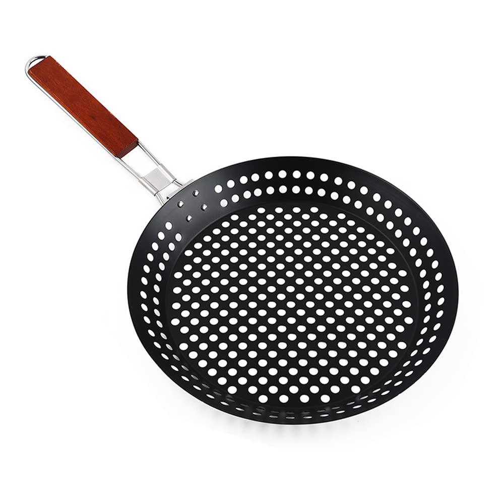 Abcsea 1-Piece Carbon Steel Frying Pan - Wok & Grill Pan for BBQ, Outdoor Cooking & Camping - Perfect for Stir-Fry, Grilling & Deep Frying at Home or Picnics