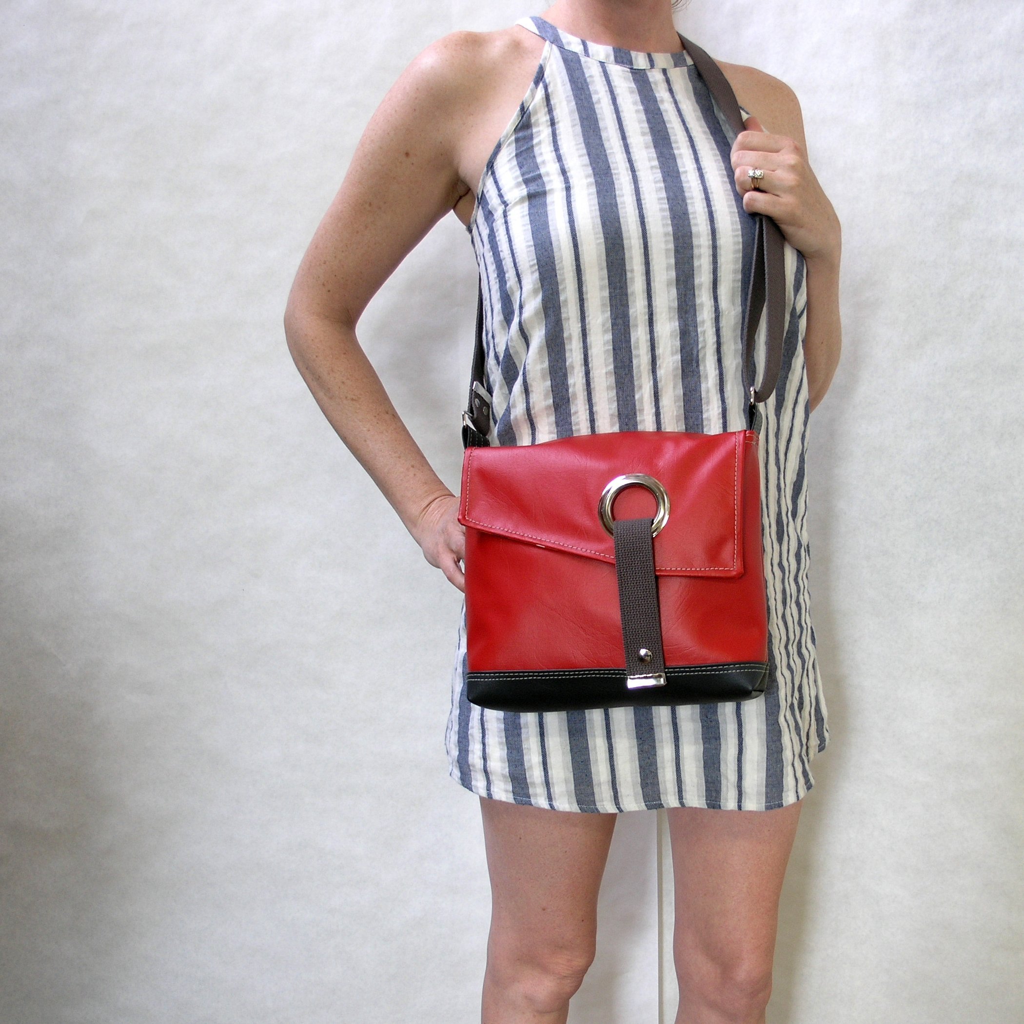Stella Crossbody Messenger Bag for Women - Stylish Faux Leather Shoulder Bag in Cherry Red - Perfect for Work, Travel & Everyday Use